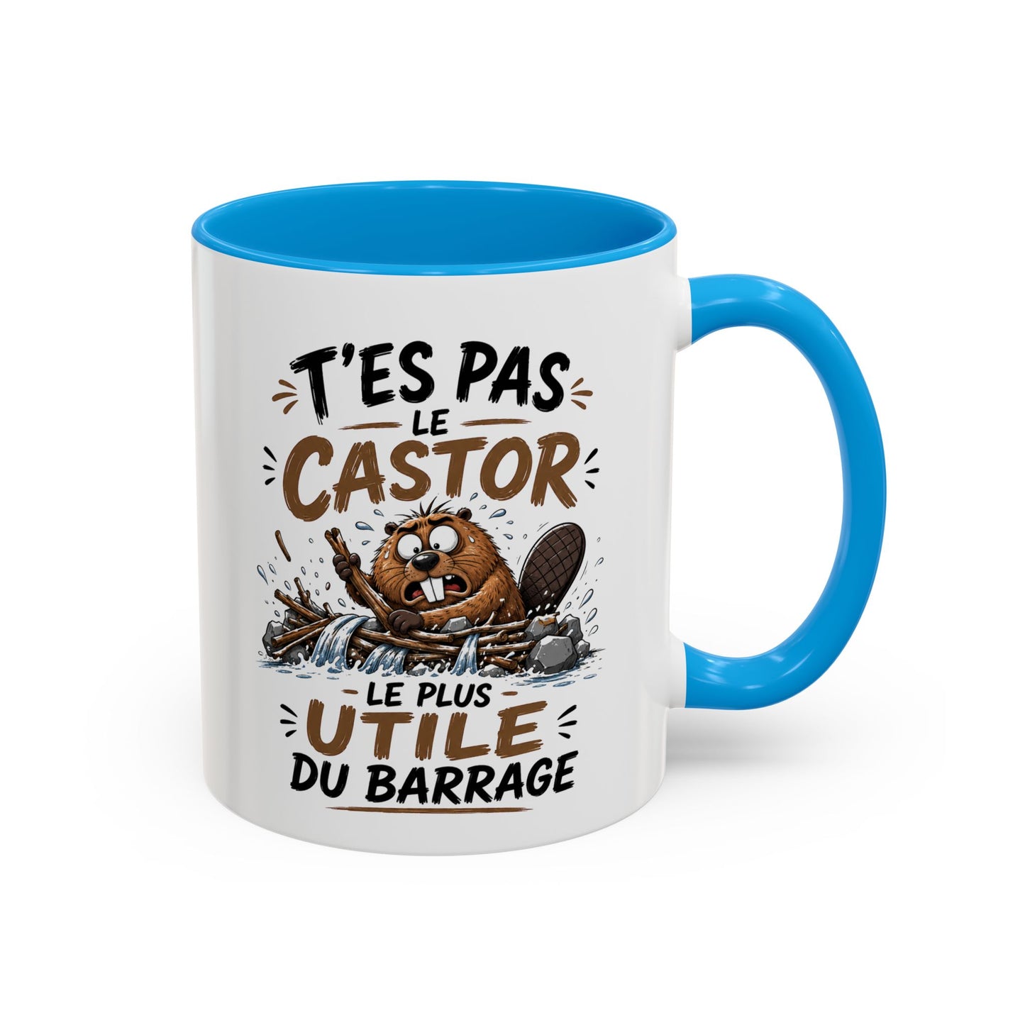 Tasse Humoristique Castor – T’es Pas le Castor le Plus Utile du Barrage – Mug Drôle Animal 325ml
