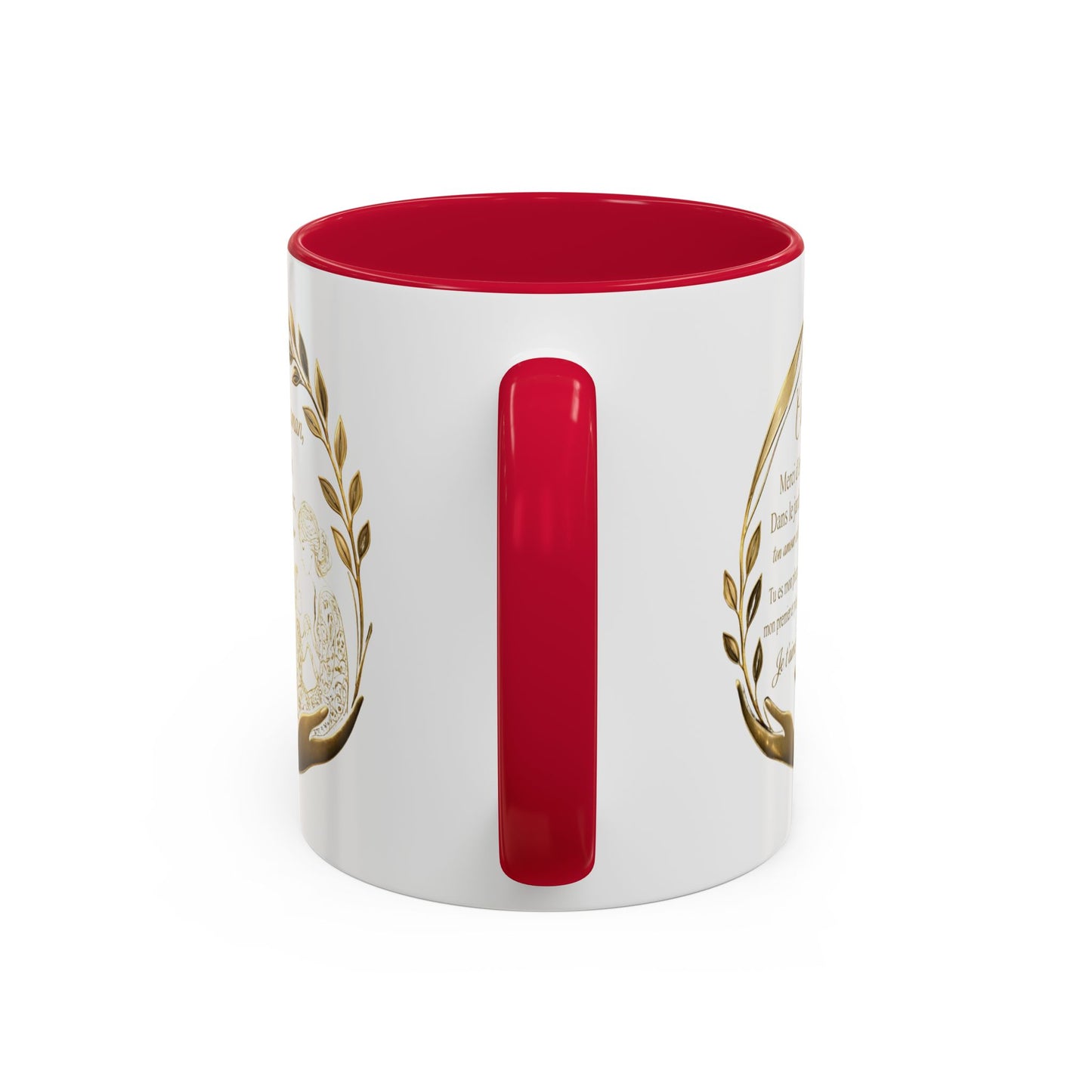 Tasse Maman Message Amour 325ml – Mug Céramique Cadeau Mère Élégant Doré Citation Touchante Famille