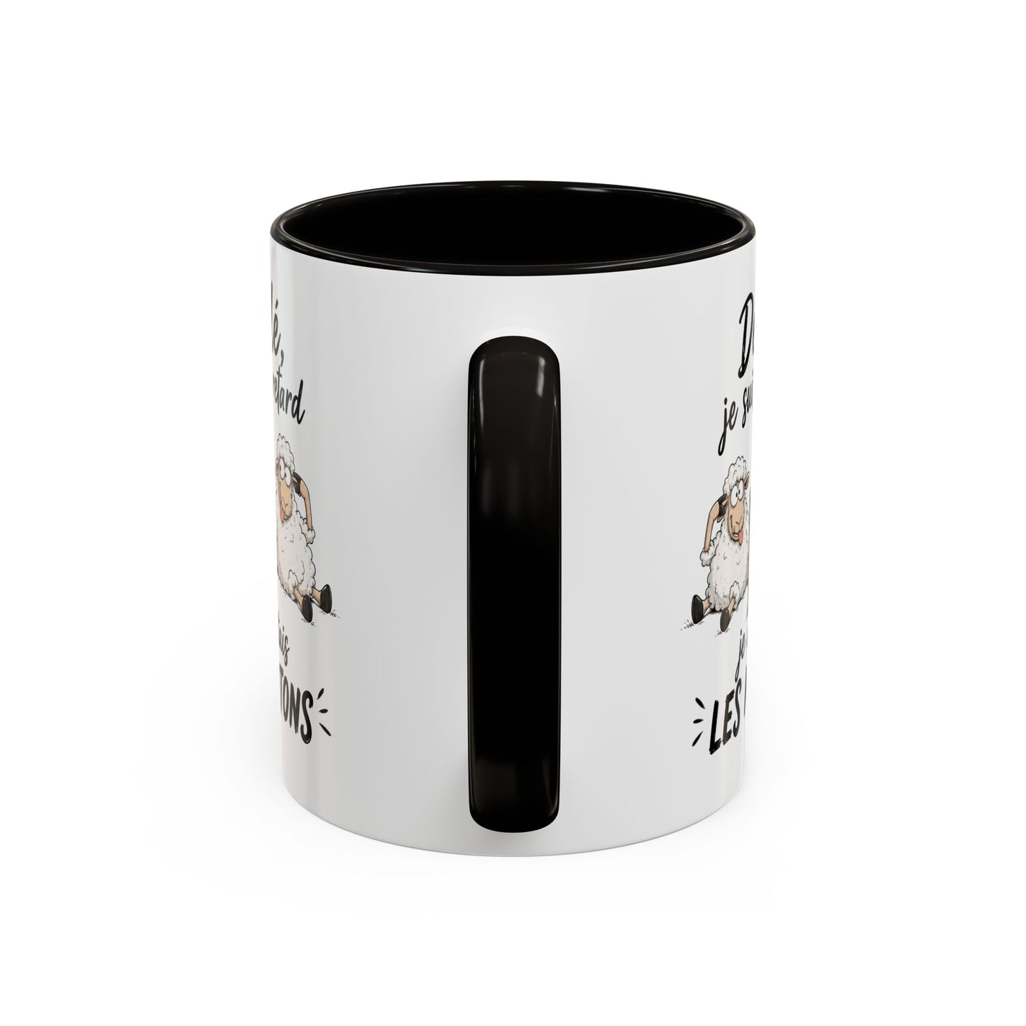 Tasse Humour Moutons – Désolé Je Suis en Retard Je Comptais les Moutons – Mug Rigolo et Original 325ml