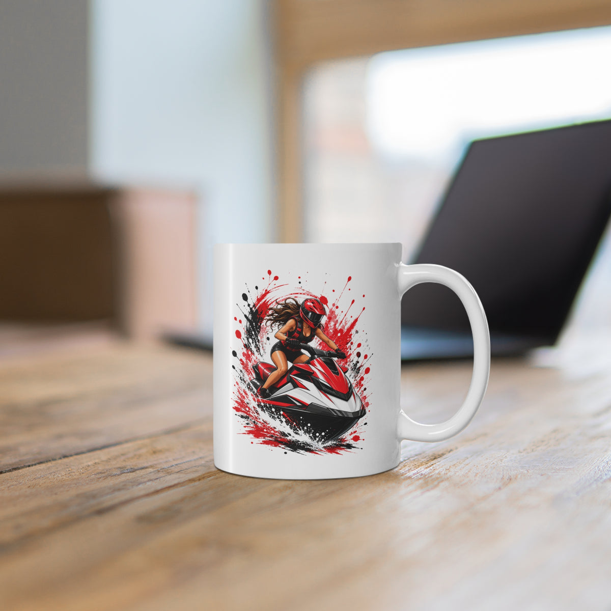 Mug Femme Jet Ski – Tasse Passion Sport Nautique – Cadeau Original Femme – Amatrice de Jet Ski et Sensations Fortes