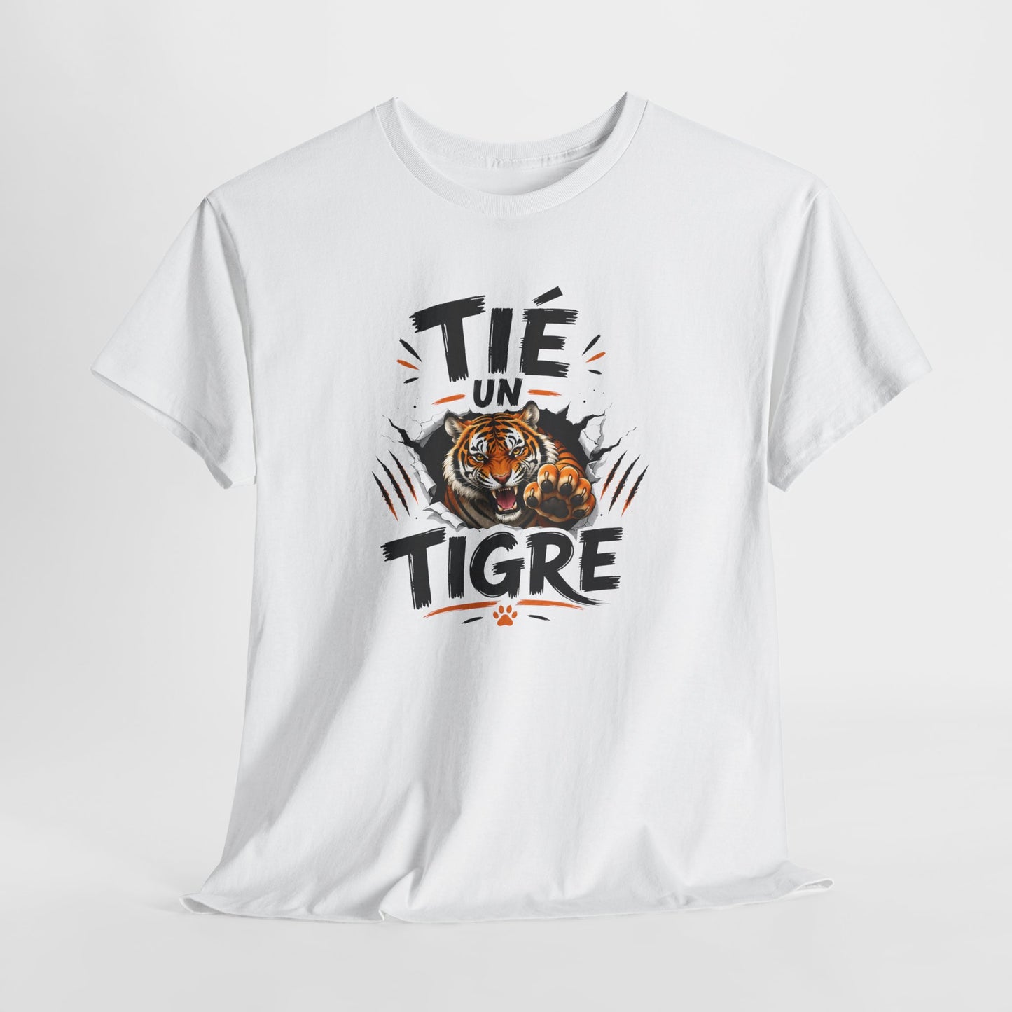 T-Shirt Tié un Tigre Humour Marseille Homme Femme – Expression Marseillaise Drôle – Tee Shirt Tigre Style Urbain