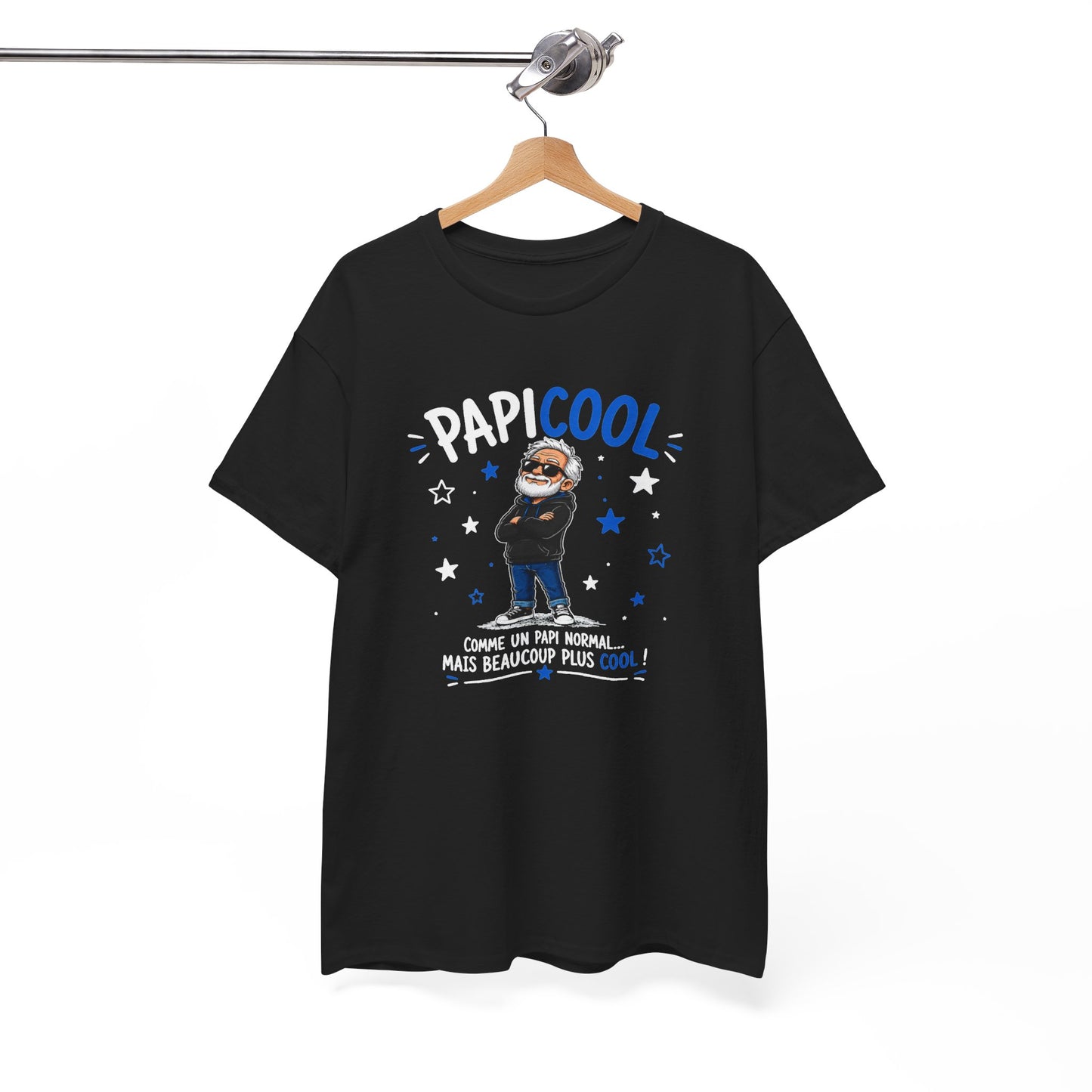 Tee Shirt Papi Homme – PapiCool Comme un Papi Normal Mais Beaucoup Plus Cool – T-Shirt Humour Grand-Père Cadeau Original