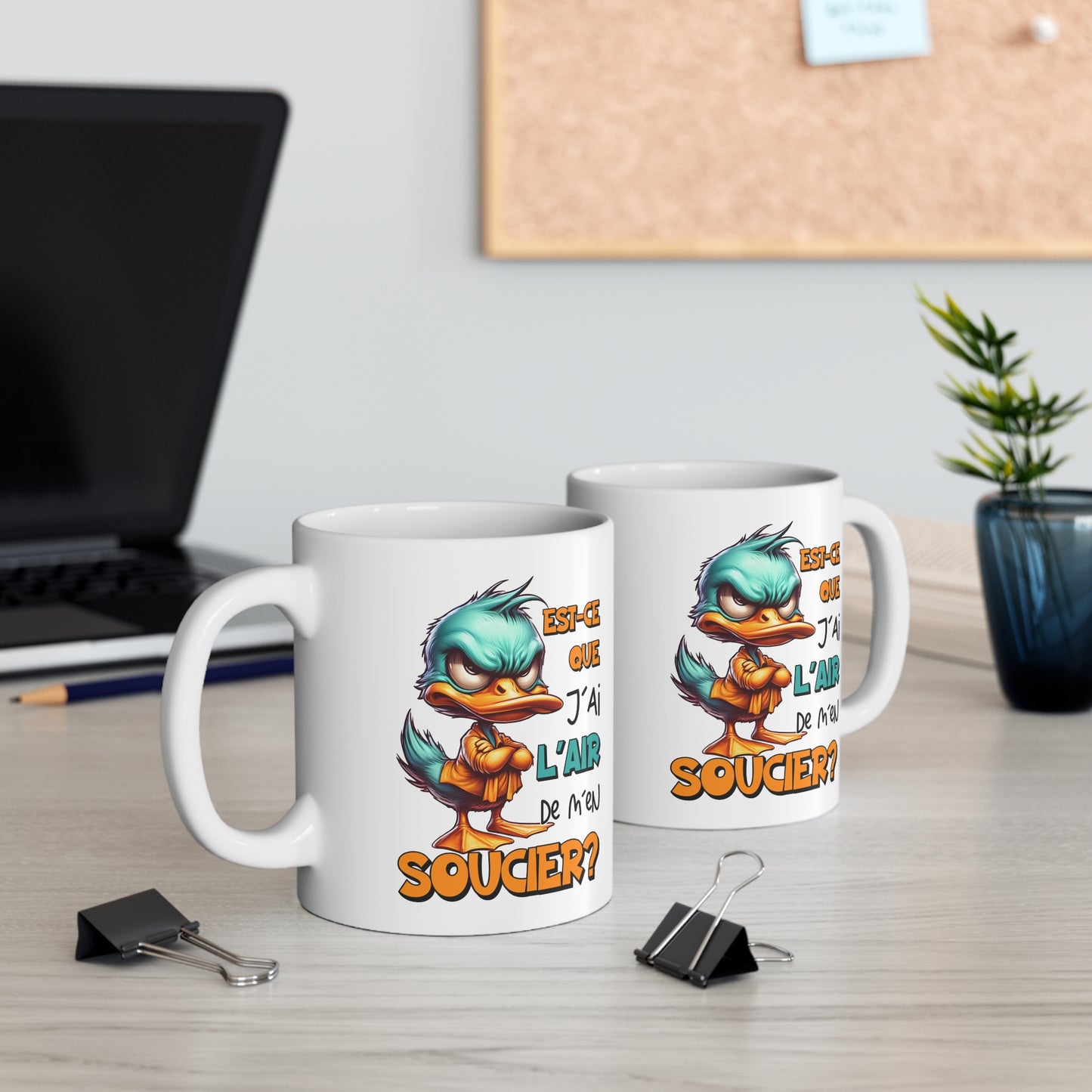 Tasse Est-Ce Que J’Ai L’Air De M’en Soucier – Mug Humour Canard Sarcastique – Cadeau Homme Femme 325ml