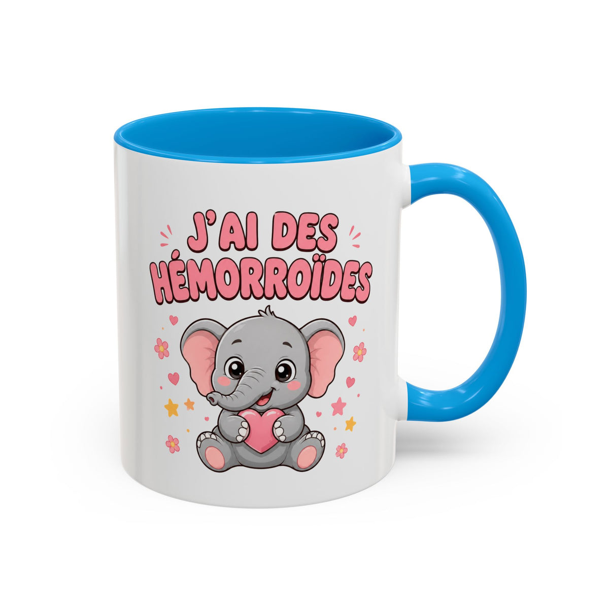 Mug J’ai des Hémorroïdes – Tasse Humour avec Éléphant – Cadeau Drôle et Décalé Homme et Femme