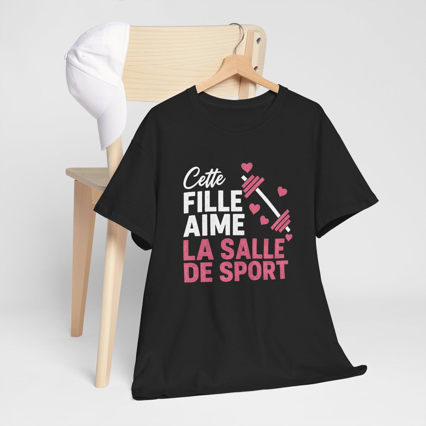 T-Shirt Fitness Femme – Musculation Haltères Sport Training – Cadeau Sportive Passionnée de Salle de Sport