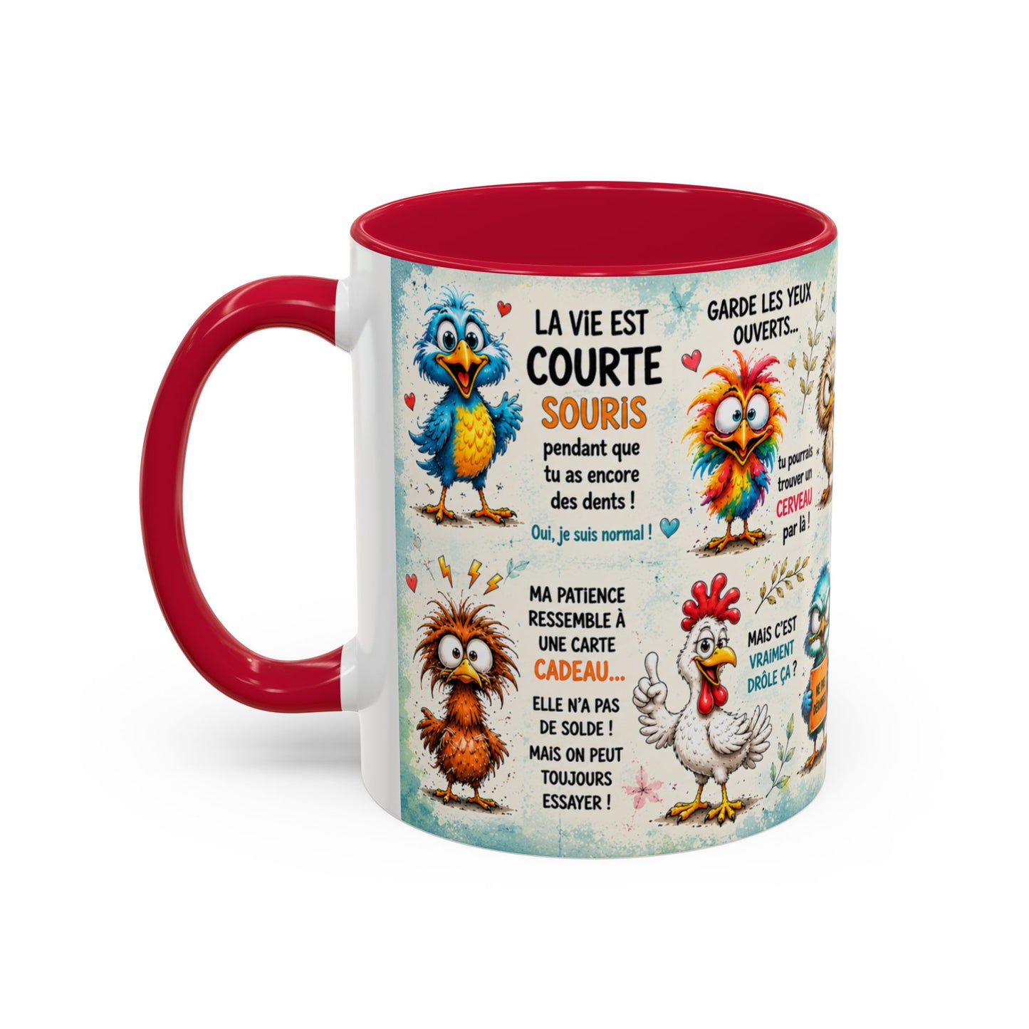 Tasse Humour Sarcasme Oiseaux Drôles – Mug Citations Humoristiques et Animaux Cartoon – Cadeau Original 325ml