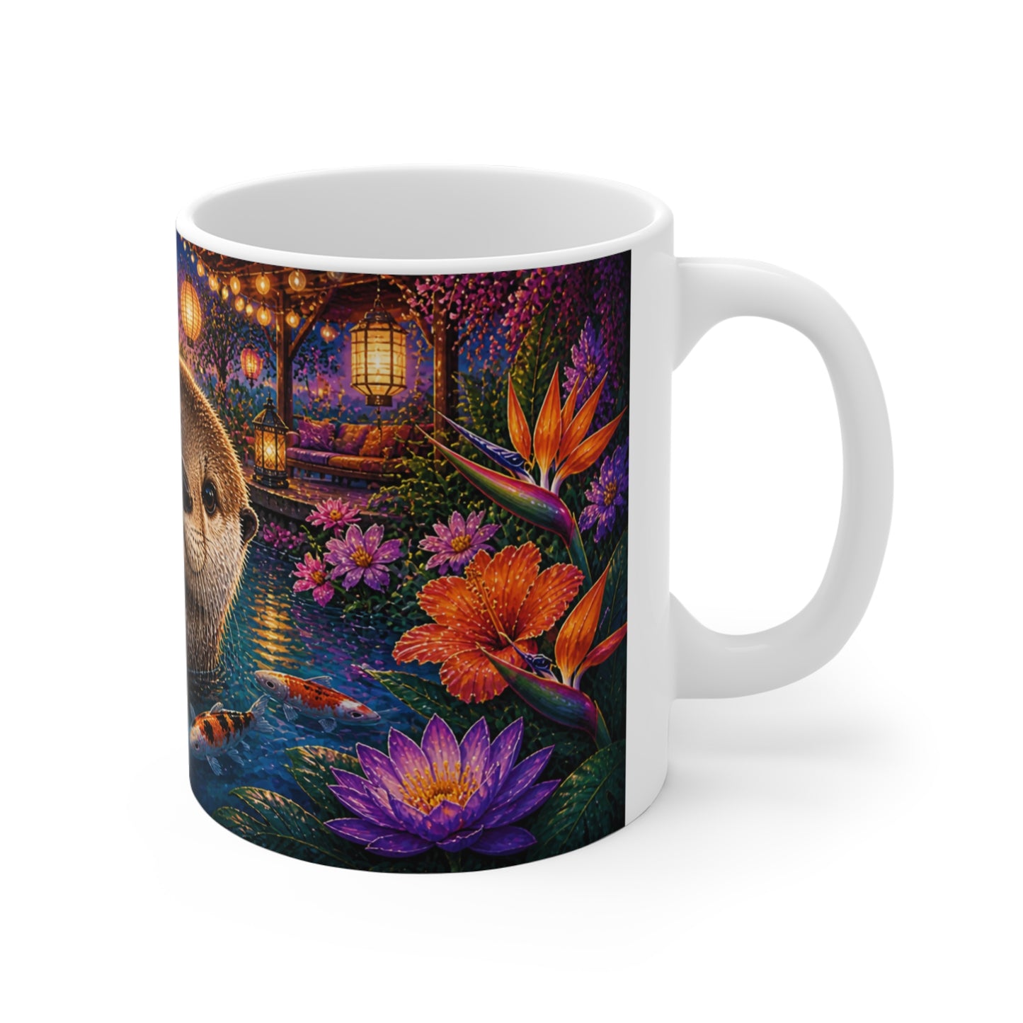 Tasse Loutre Zen – Mug Jardin Japonais Coloré – Cadeau Animaux Homme Femme Enfant 325ml