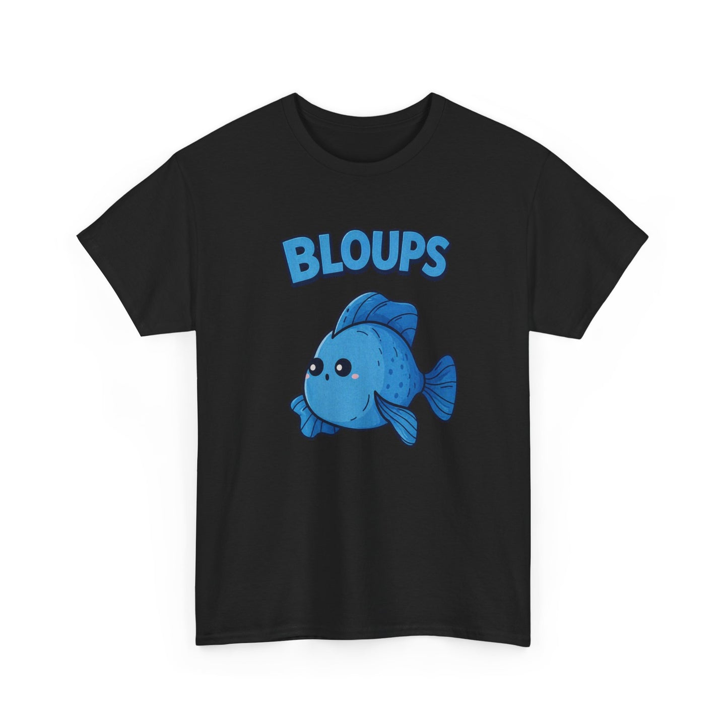 T-Shirt Humour Poisson Homme – Bloups Poisson Drôle Kawaii – Cadeau Original Amateur d’Aquarium et Animaux Marins