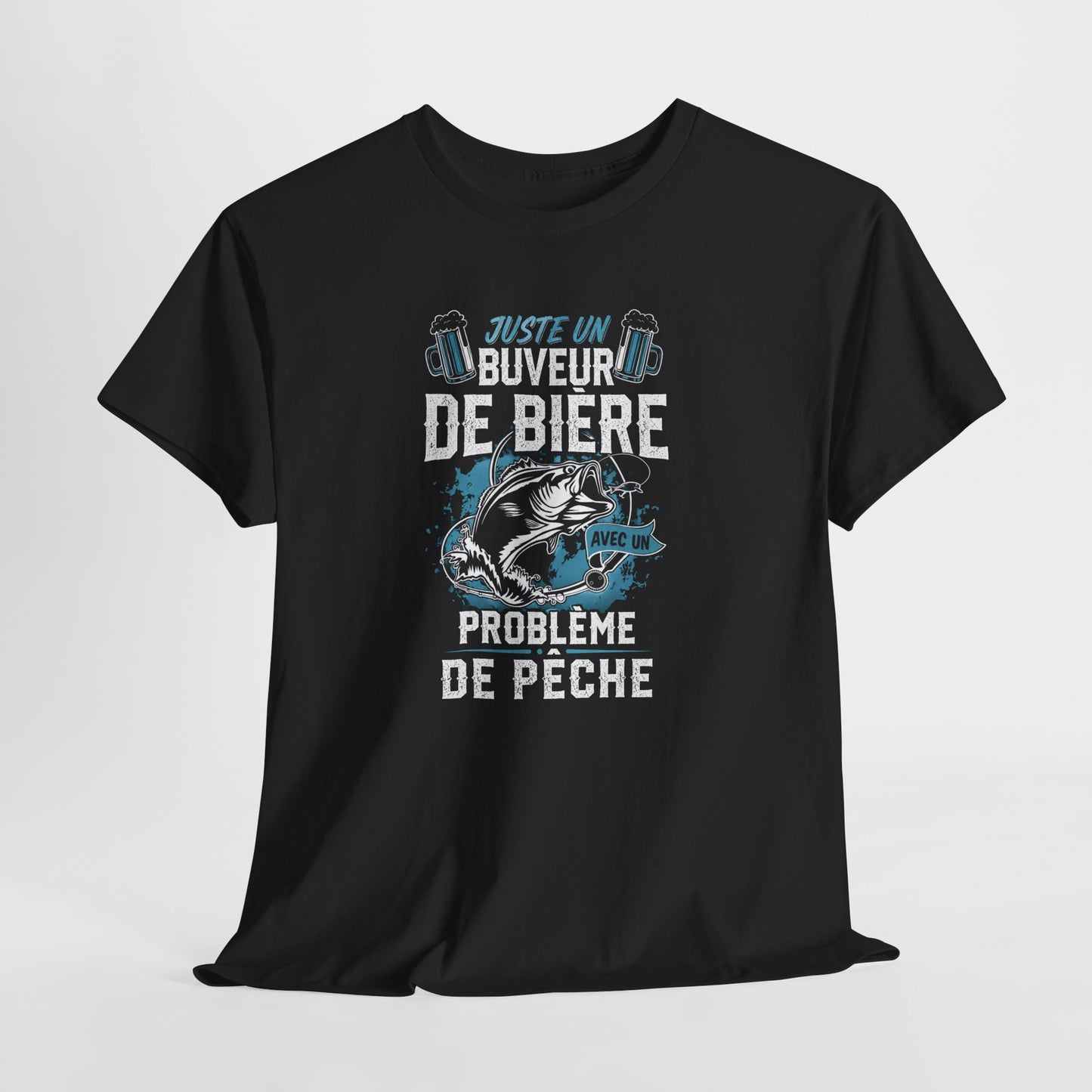 T-Shirt Pêche Homme – Cadeau Pêcheur Humour Bière – Passion Poisson Canne à Pêche – Idée Cadeau Papa Pêcheur Anniversaire