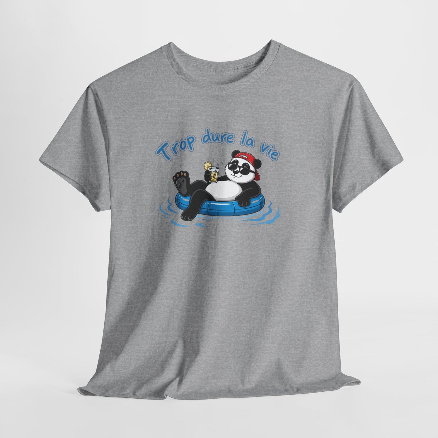 T-Shirt Panda Trop Dure La Vie – Tee Shirt Humour Vacances Chill Été – T-Shirt Drôle Homme Femme Détente Cadeau Original