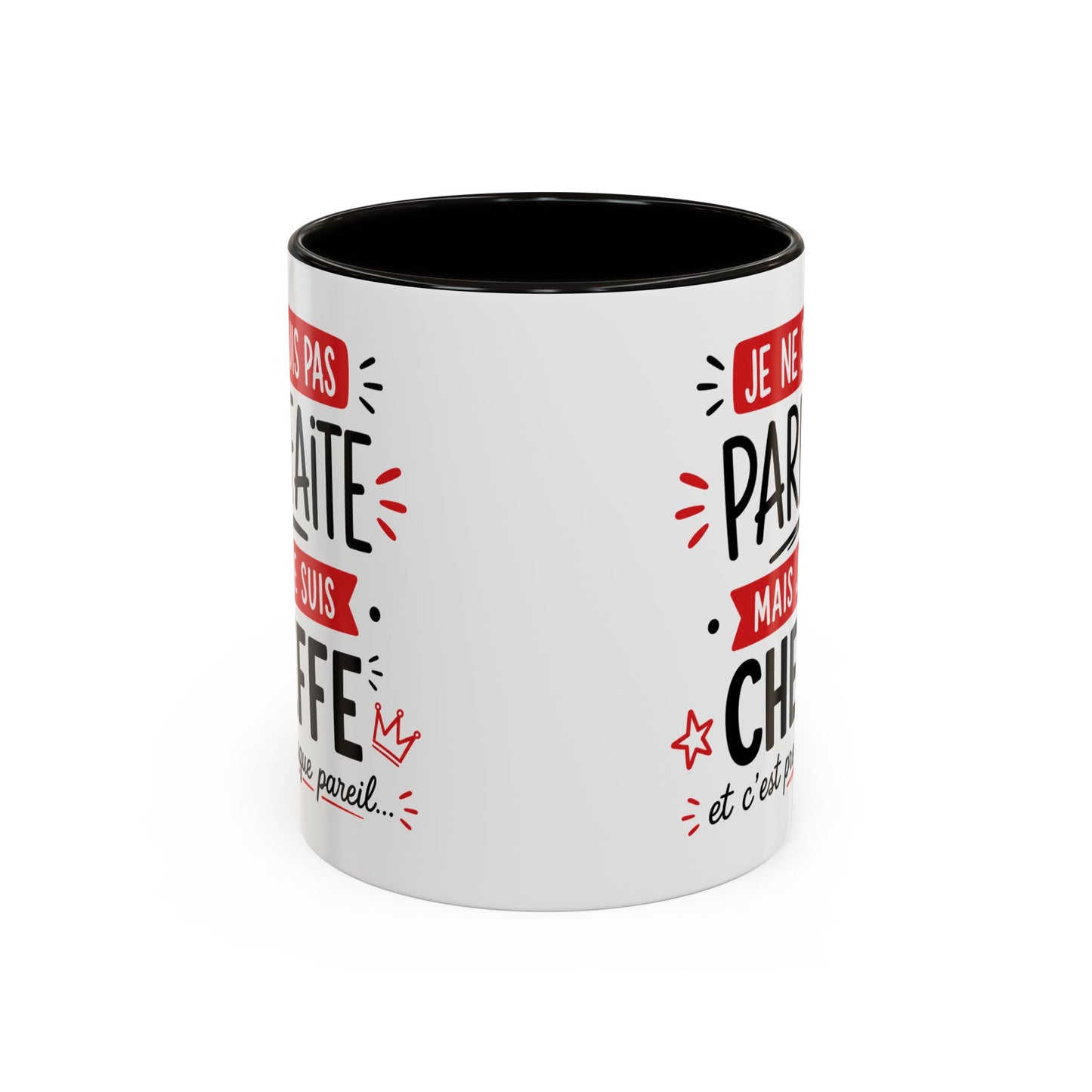 Tasse Je Ne Suis Pas Parfaite Mais Je Suis Cheffe – Mug Humour Travail Femme – Cadeau Cheffe Collègue Responsable 325ml