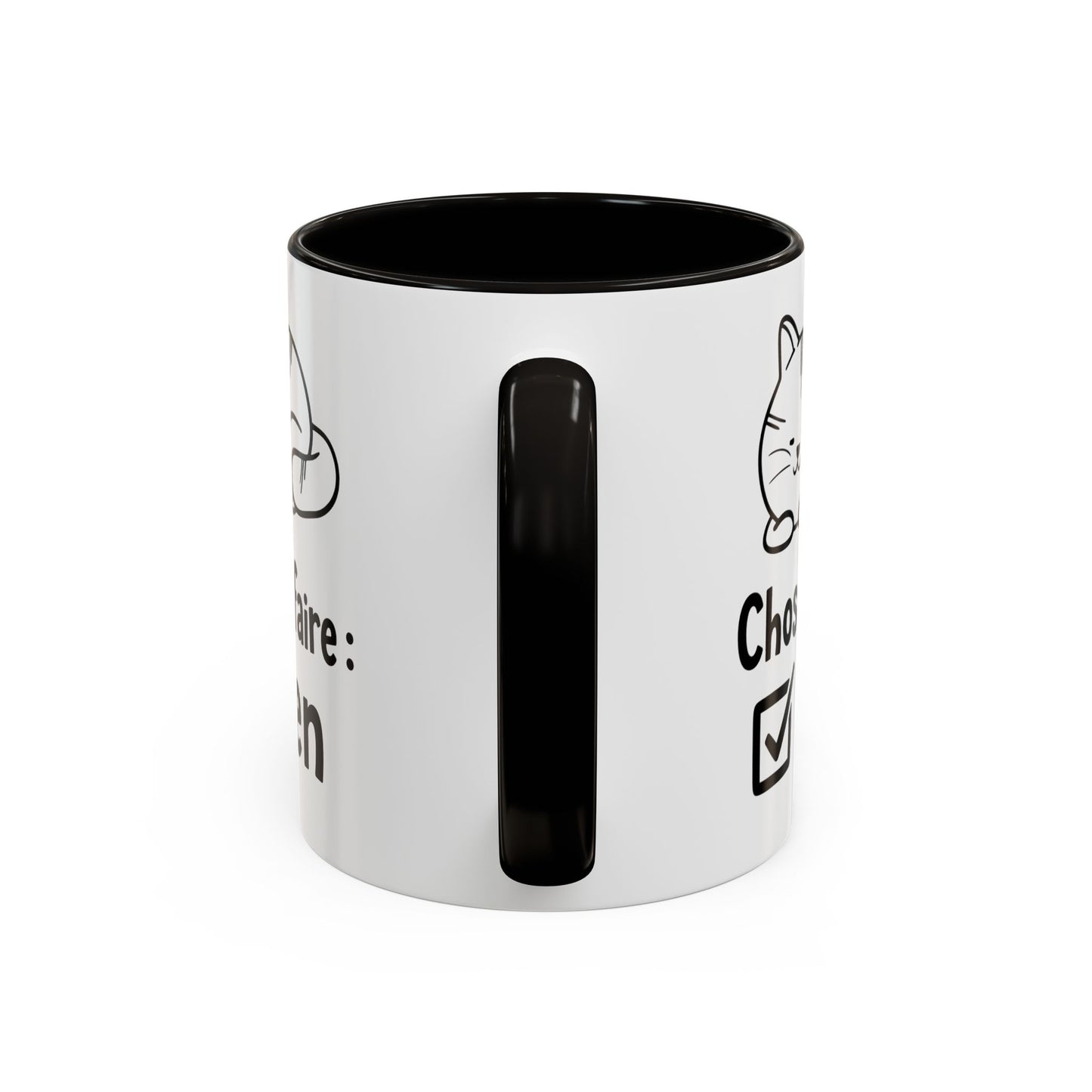Tasse Chat Homme et Femme – Choisir de Ne Rien Faire – Mug Humour Chat Paresseux – Cadeau Original pour Amoureux des Chats – 325 ml