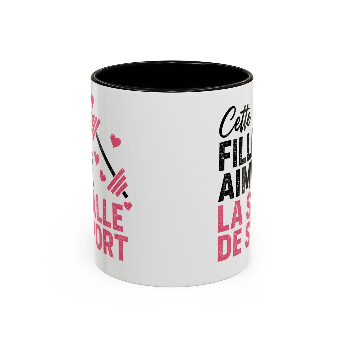 Mug Femme Fitness – Tasse Musculation Haltères – Cadeau Original Sportive, Gym Entraînement Bodybuilding Noir Bleu Rouge
