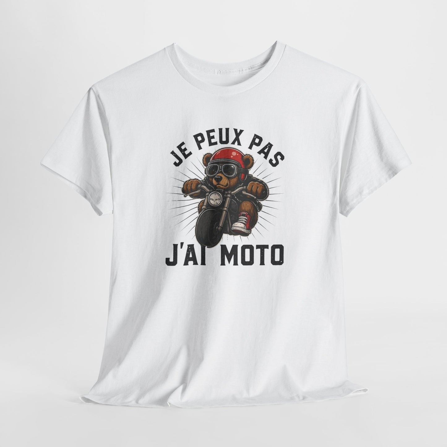 T-Shirt Je Peux Pas J’ai Moto Homme Femme – Tee Shirt Motard Humour – Cadeau Biker Moto Noir Blanc Gris
