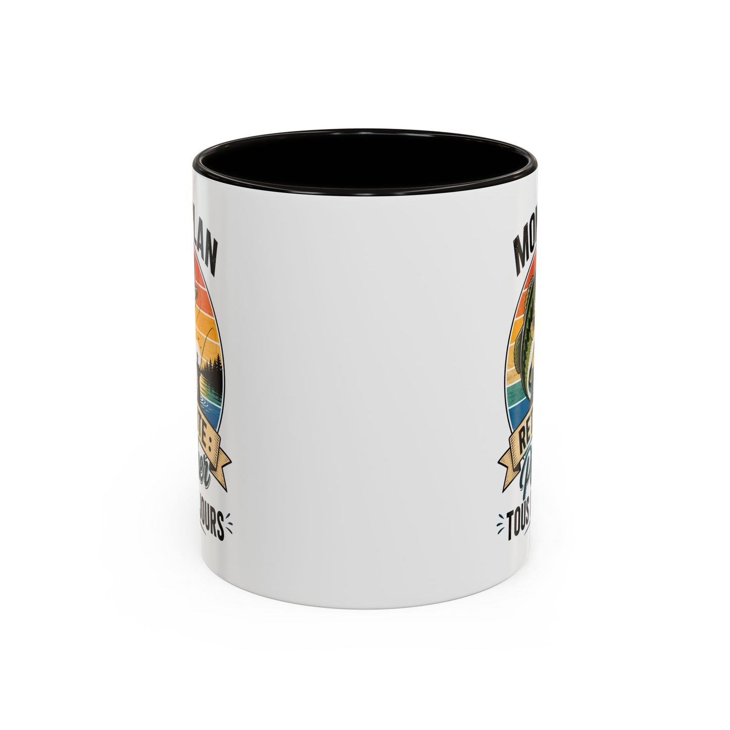 Mug Retraite Pêche – Tasse Humoristique Poisson – Cadeau Homme Futur Retraité Passionné de Loisirs en Plein Air – 325 ml Noir Bleu Rouge