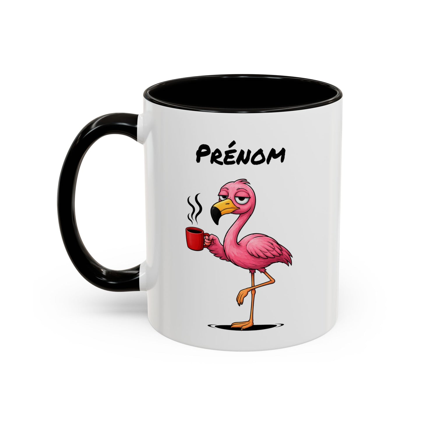Mug Flamant Rose Personnalisable 325ml – Tasse Café Humour Fatigue Matin Drôle Cadeau