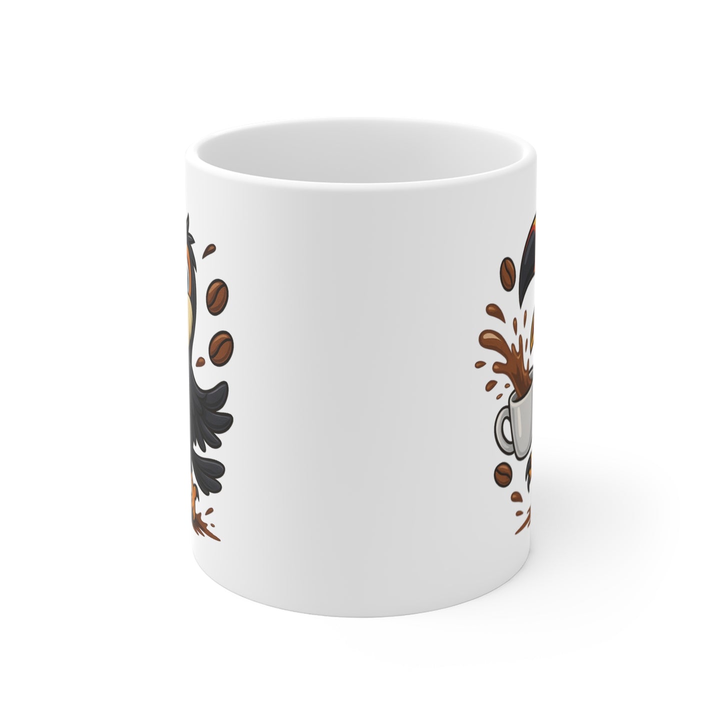 Tasse Toucan Café – Mug Oiseau Tropical Cartoon Rigolo Céramique 325ml – Cadeau Animal Exotique
