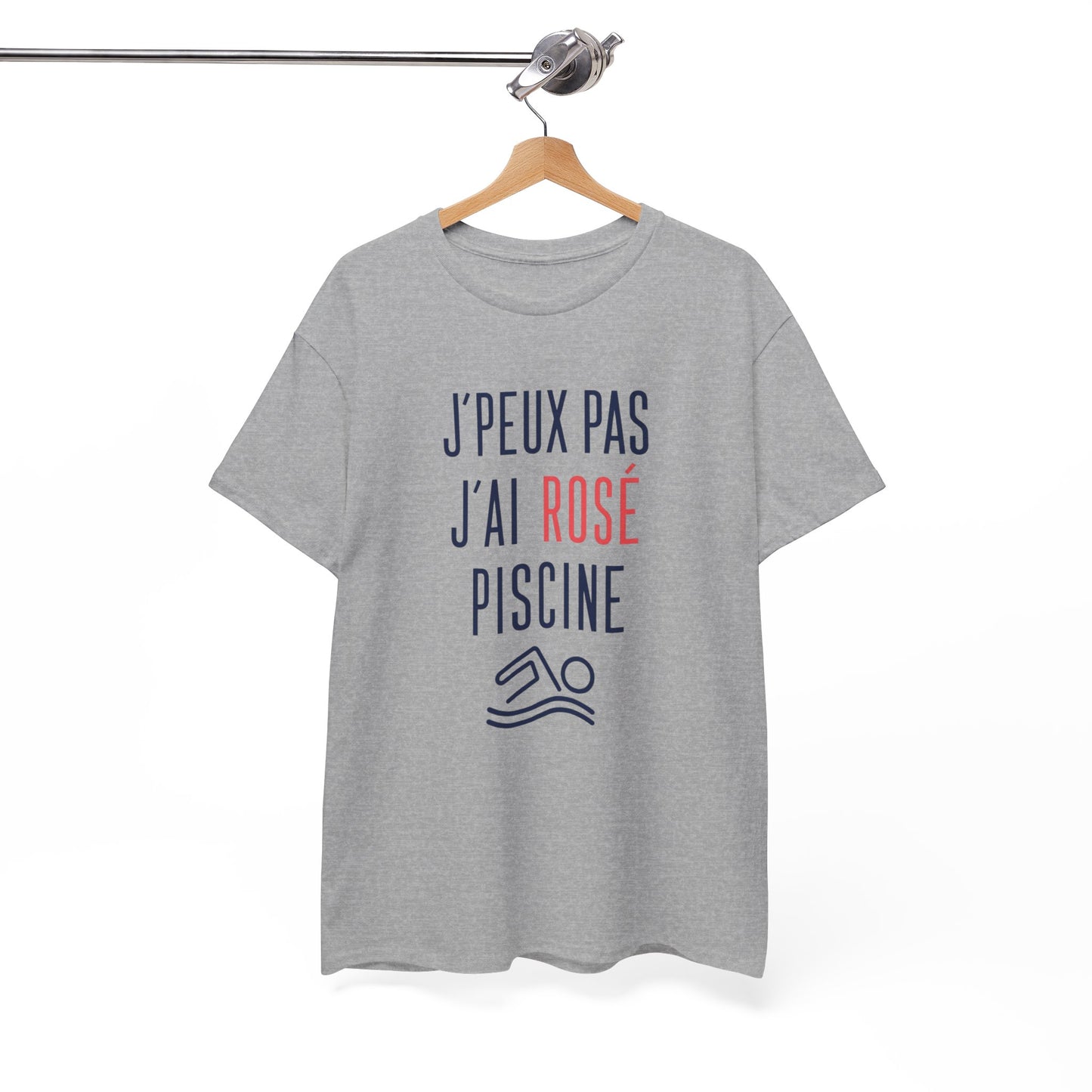 T-Shirt Apéro Piscine Humour – J’Peux Pas J’Ai Rosé Piscine – Tee Shirt Été Vacances Soleil – Cadeau Homme Femme