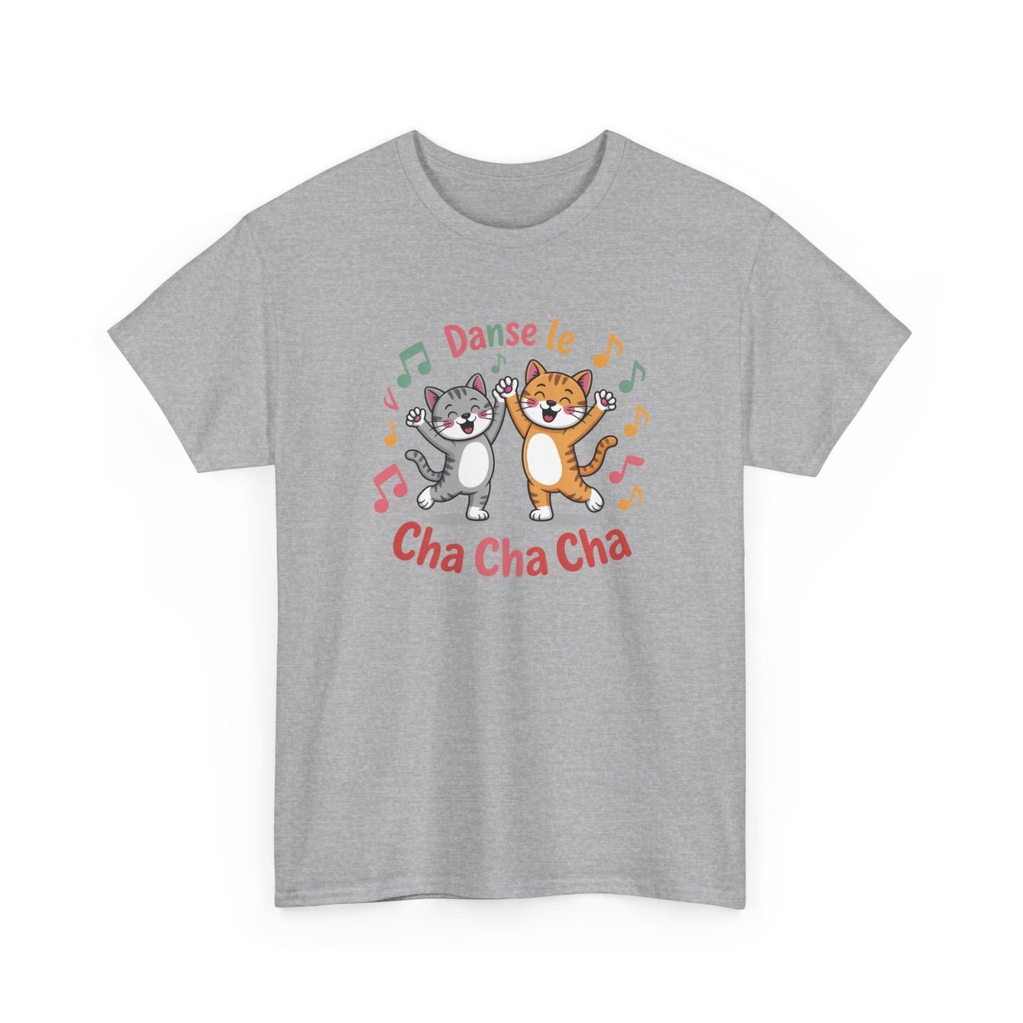 Tee Shirt Danse le Cha Cha Cha – Chats Danse Musique Humour – T-shirt Chat Mignon Blanc Gris Noir