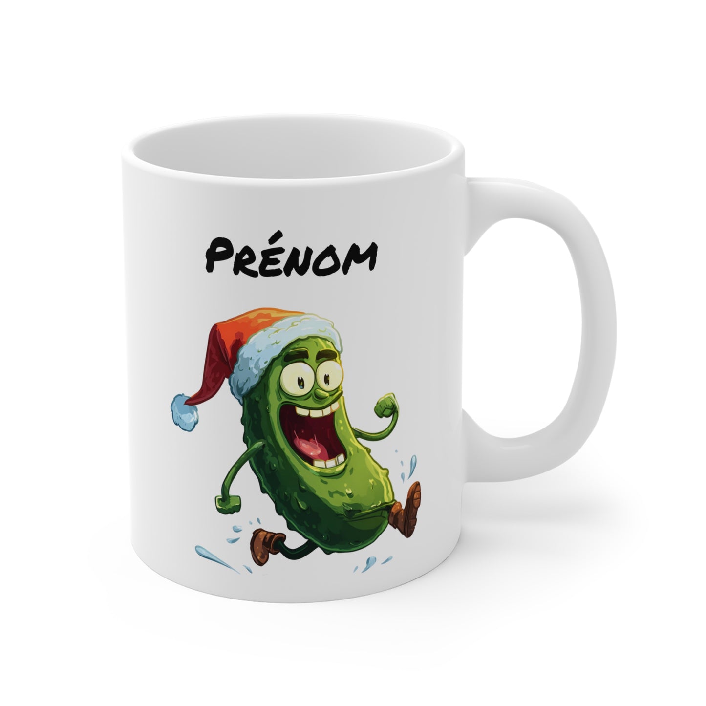 Tasse Personnalisable Cornichon de Noël – Mug Humour Festif et Drôle – Cadeau Original Père Noël 325ml
