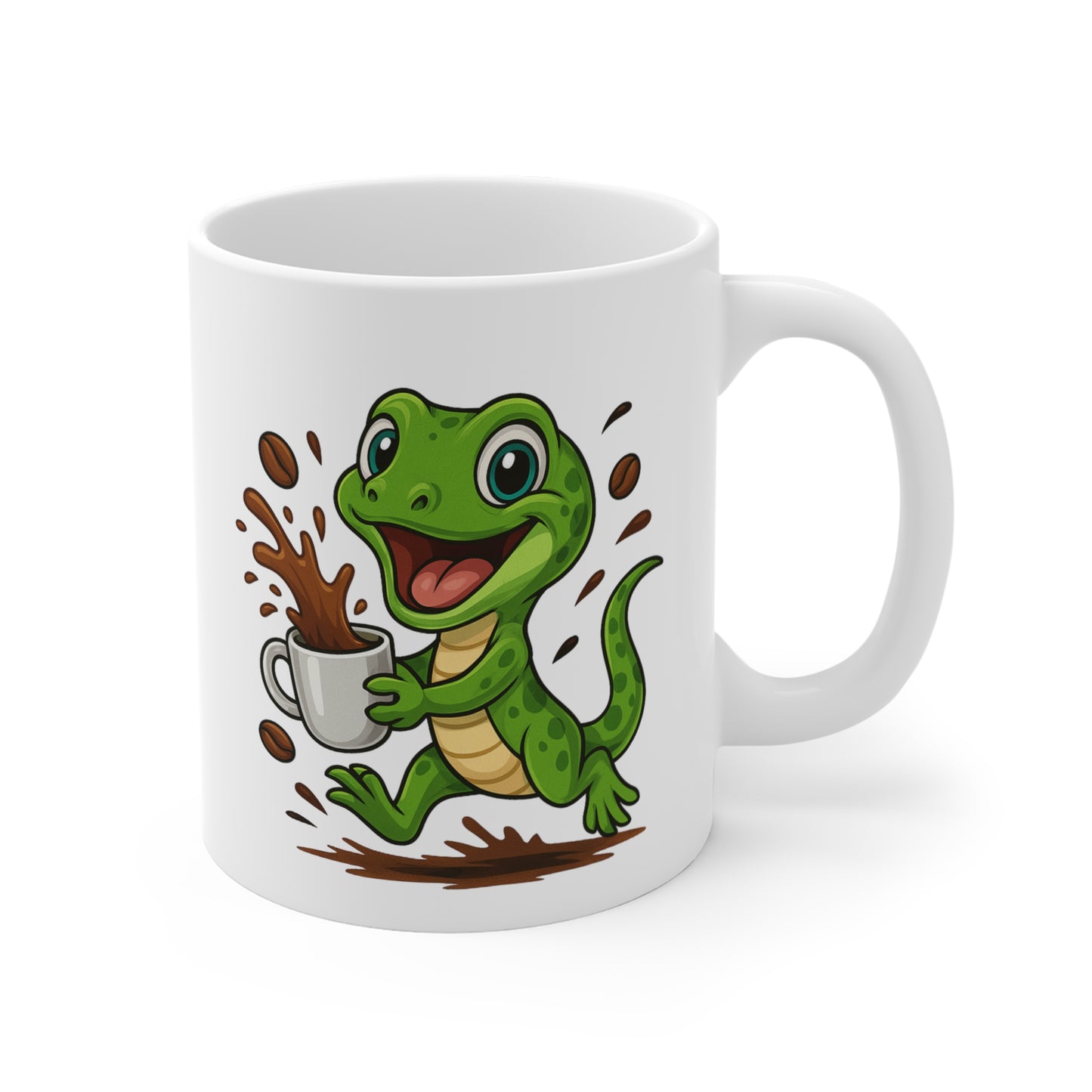 Tasse Lézard Amusant – Mug Café Cartoon Céramique 325ml – Cadeau Original Animal Mignon