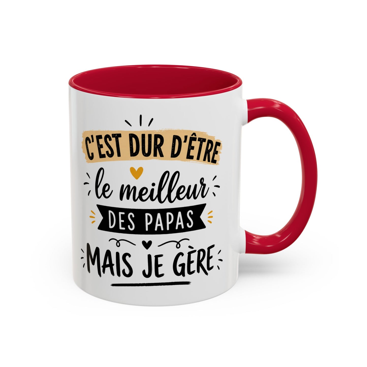 Tasse C’Est Dur D’Être Le Meilleur Des Papas Mais Je Gère – Mug Humour Papa Vintage – Cadeau Fête des Pères 325ml