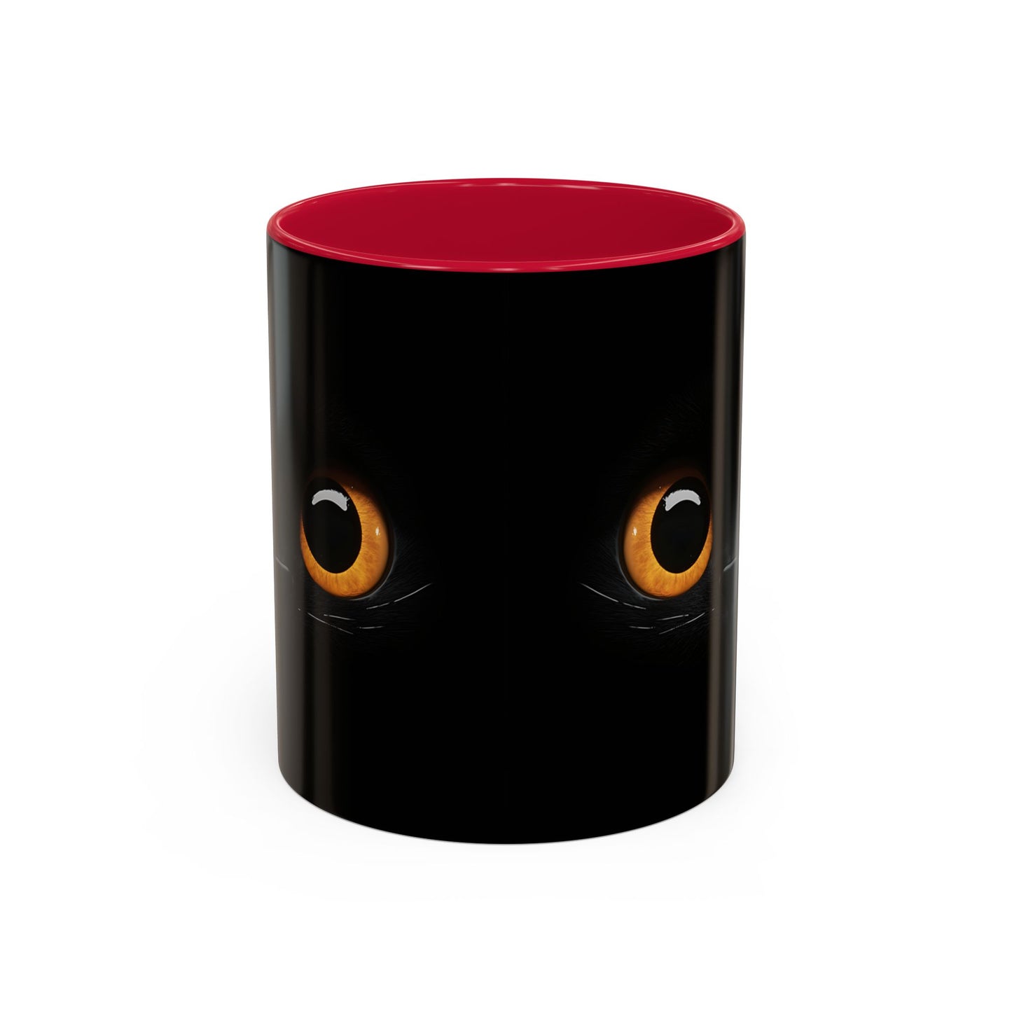 Mug Chat Noir Yeux Jaunes – Tasse Regard Mystérieux Chat – Cadeau Original Amoureux des Chats 325ml
