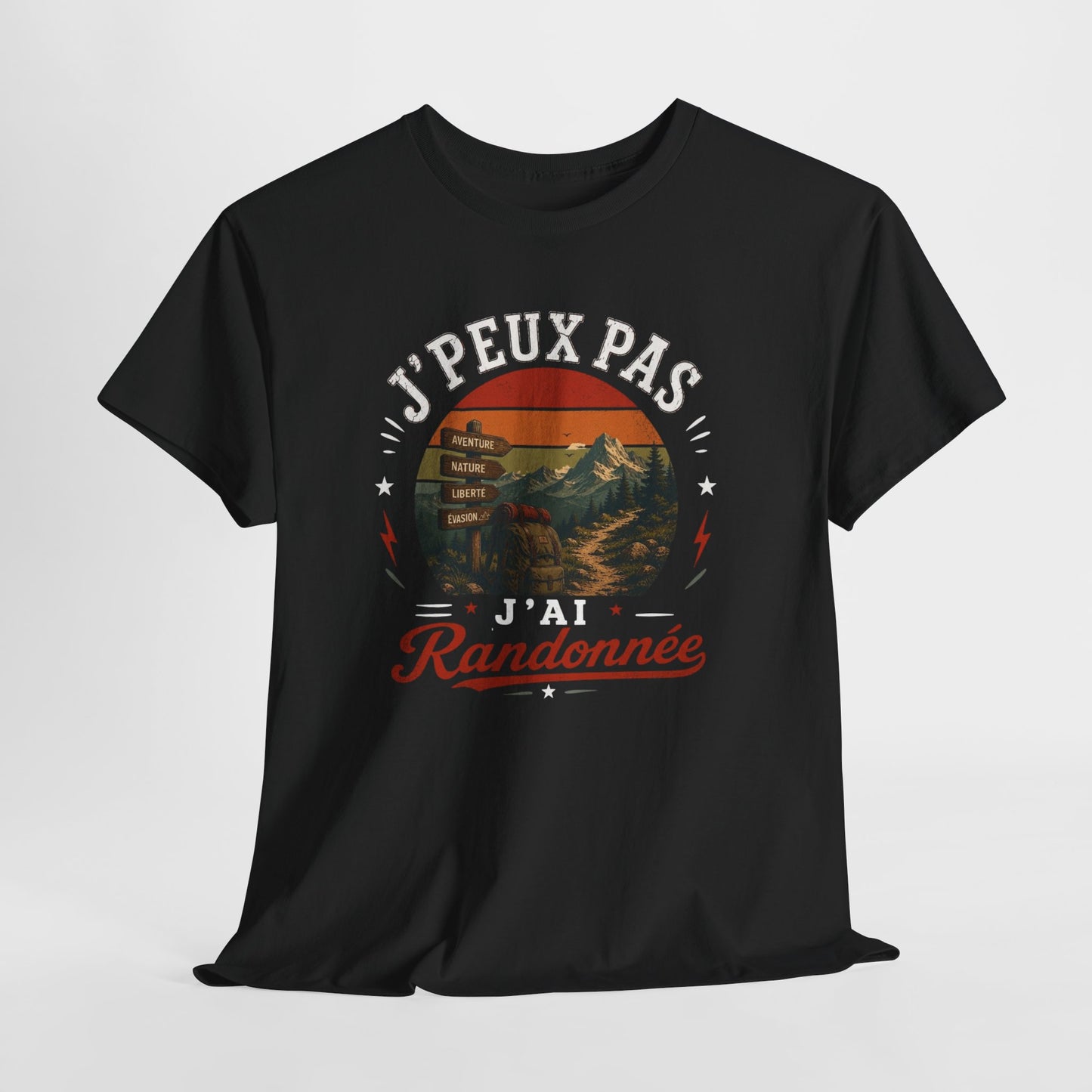 T-ShirtHomme Femme – J’Peux Pas J’Ai Randonnée – Tee Shirt Randonneur Randonneuse Montagne Trekking Marche Nature Aventure Outdoor Cadeau Passion