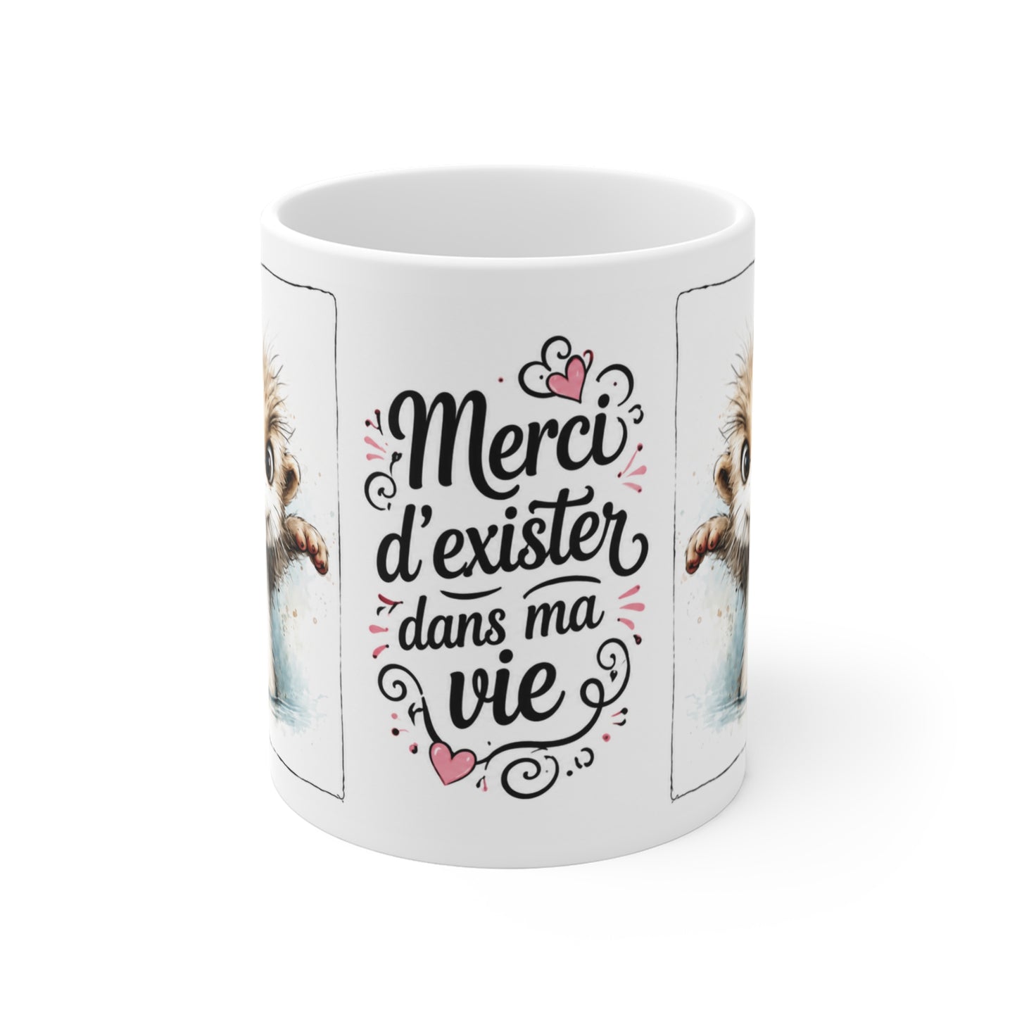 Tasse Merci D’Exister Dans Ma Vie – Mug Loutre Mignonne et Kawaii – Cadeau Amour Homme Femme 325ml