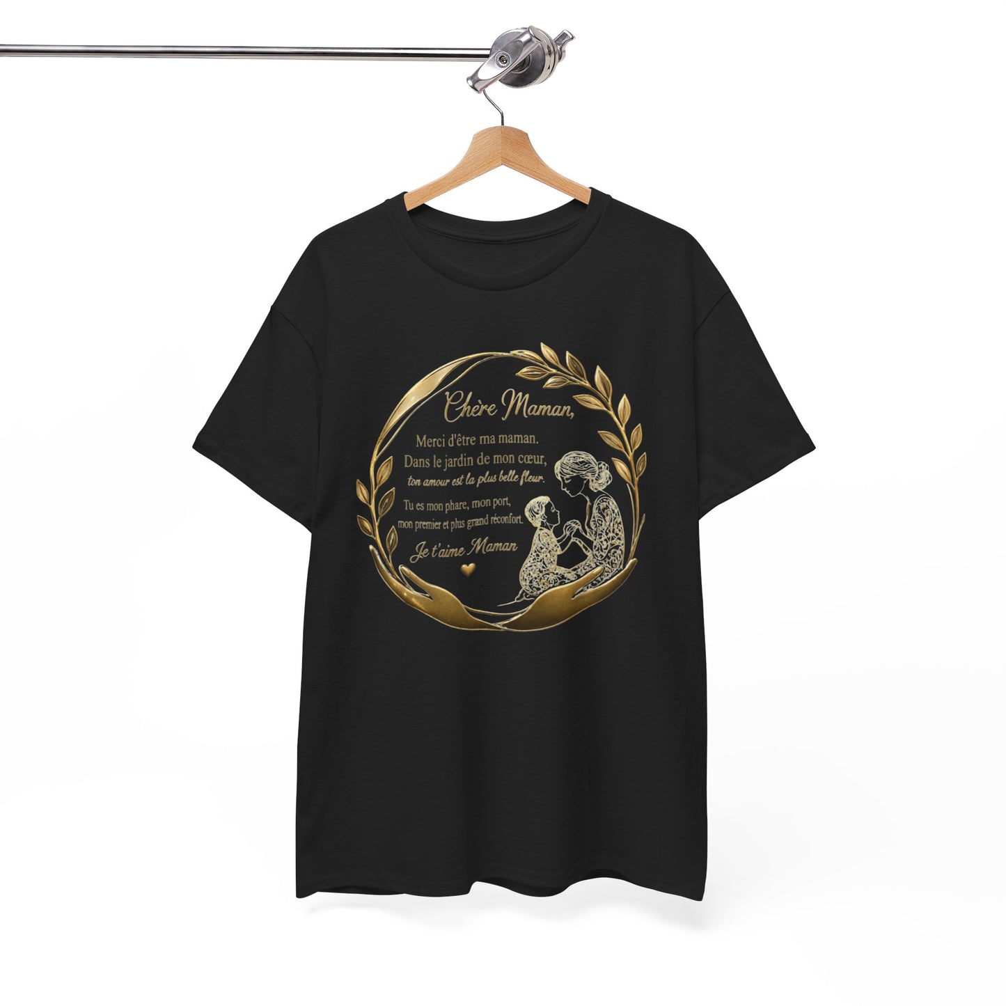 T-Shirt Cadeau Maman Texte Émotionnel – Tee Shirt Fête des Mères Original – Message Amour Maman Élégant