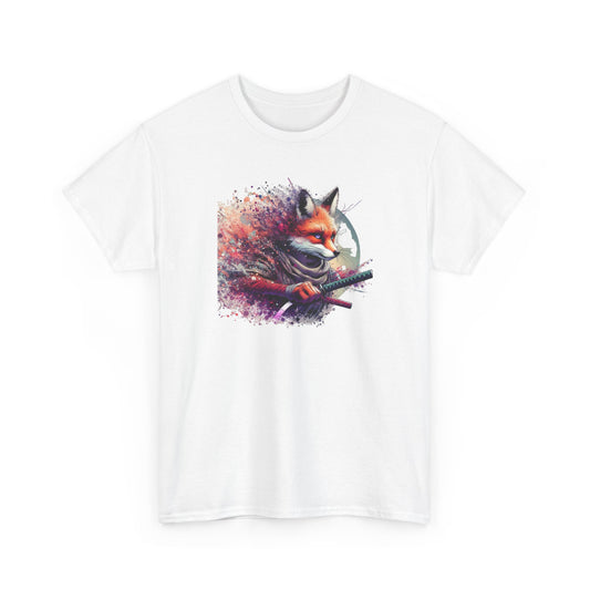 Tee Shirt Renard Samouraï Homme Femme – T-Shirt Renard Guerrier Japonais Katana – Art Japonais Coloré – Idée Cadeau Fantasy