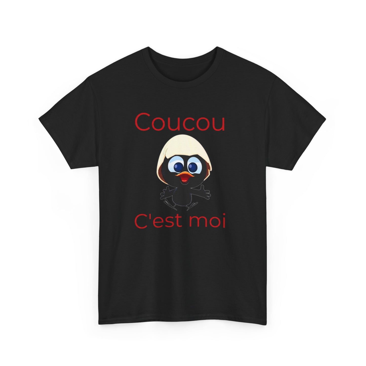 T-Shirt Calimero Cartoon Humour – Coucou C’est Moi Rouge – Tee Shirt Vintage Drôle Homme Femme