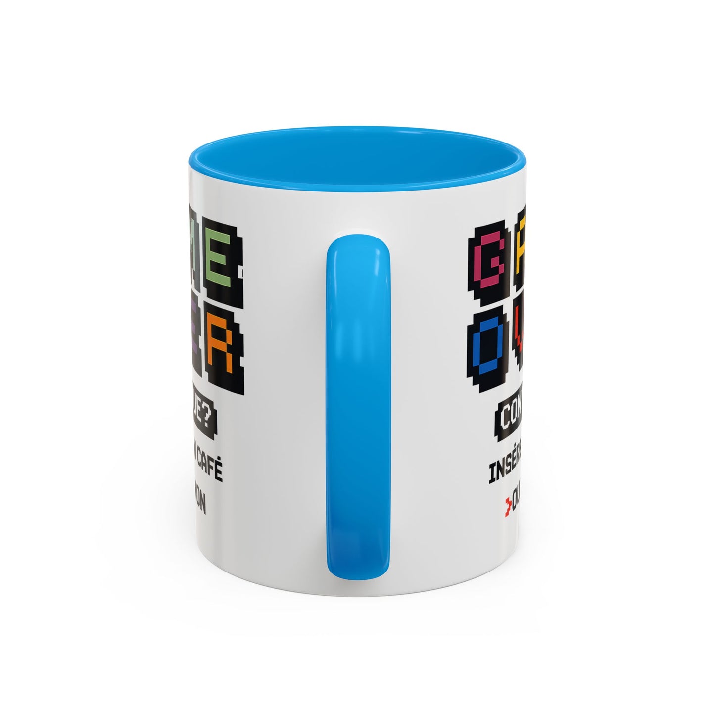 Tasse Gamer Drôle “Game Over Continue Insérer un Café” – Mug Humour Geek Pixel Rétro – Cadeau Gamer Original