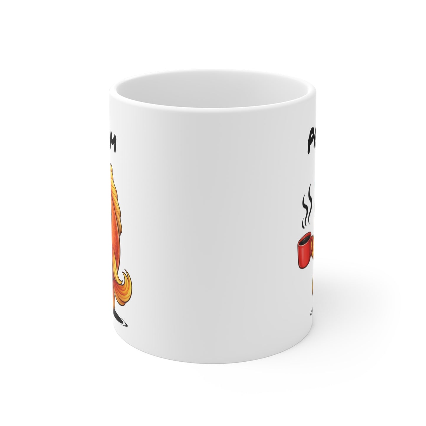 Mug Poisson Rouge Fatigué Personnalisable 325ml – Tasse Café Humour Animal Mignon Drôle Réveil Difficile Cadeau Original