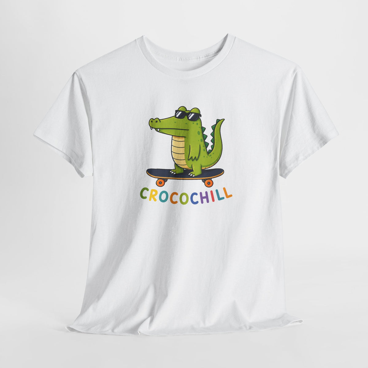 Tee Shirt Crocodile Skateboard Homme et Femme – Croco Chill – T-Shirt Humour Animal