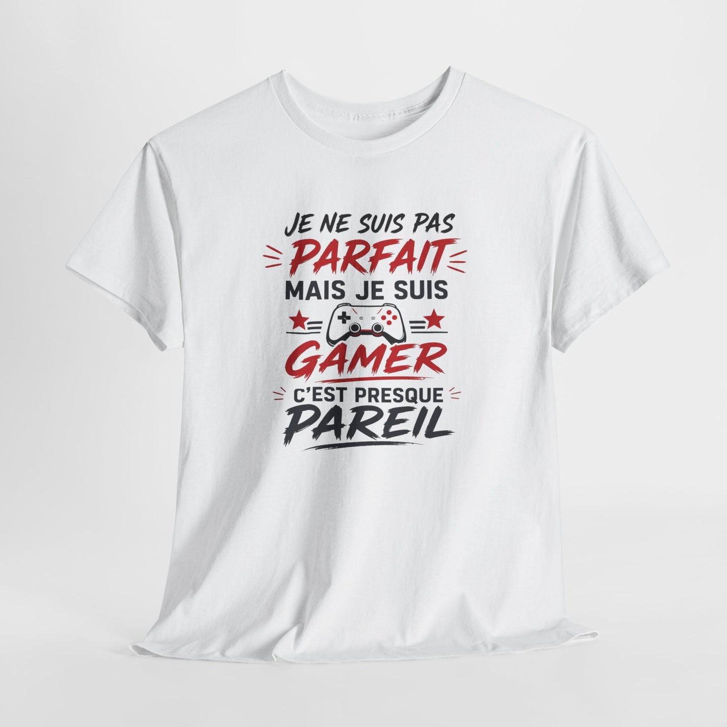 T-Shirt Gamer Humour – Je Ne Suis Pas Parfait Mais Je Suis Gamer – Cadeau Geek Homme Femme Papa Gamer