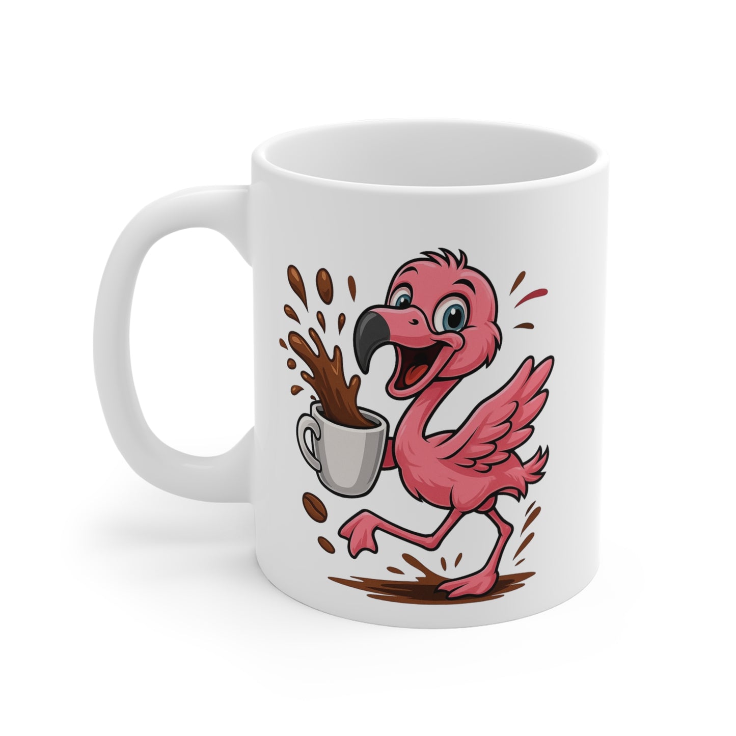 Mug Flamant Rose Café – Tasse Céramique 325ml – Design Cartoon Mignon – Cadeau Original Amateur de Café