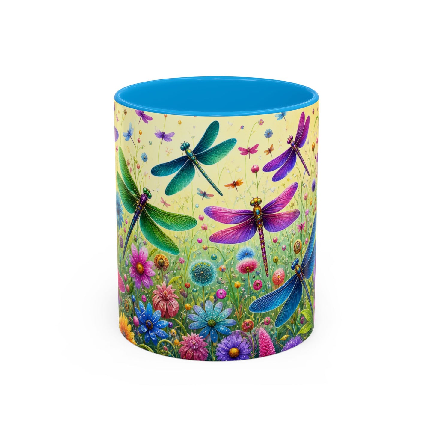 Tasse Libellules et Fleurs Colorées – Mug Nature Printemps et Jardin Fleuri – Design Artistique Floral – Céramique 325ml