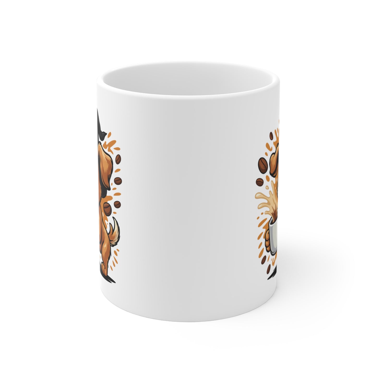 Mug Halloween Chien Sorcier – Tasse Céramique 325ml – Cadeau Original Café Thé Chocolat Chaud