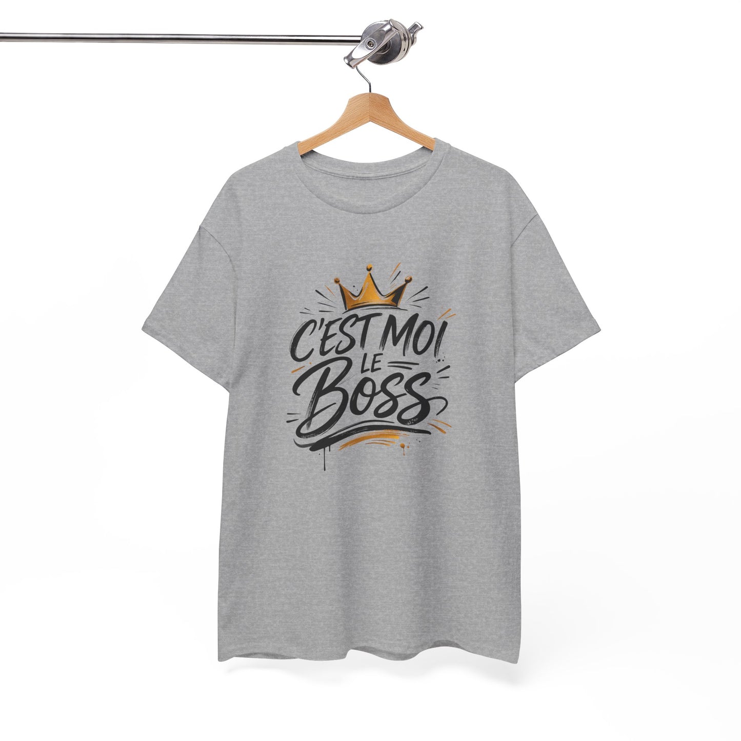 T-Shirt "C’est Moi le Boss" – Design Couronne Dorée – Tee-Shirt Humoristique Confiance et Leadership