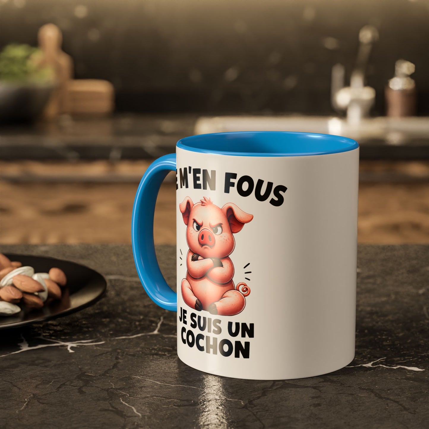 Tasse Je M’En Fous Je Suis un Cochon – Mug Cochon Humoristique – Cadeau Femme Homme Amoureux des Animaux 325ml