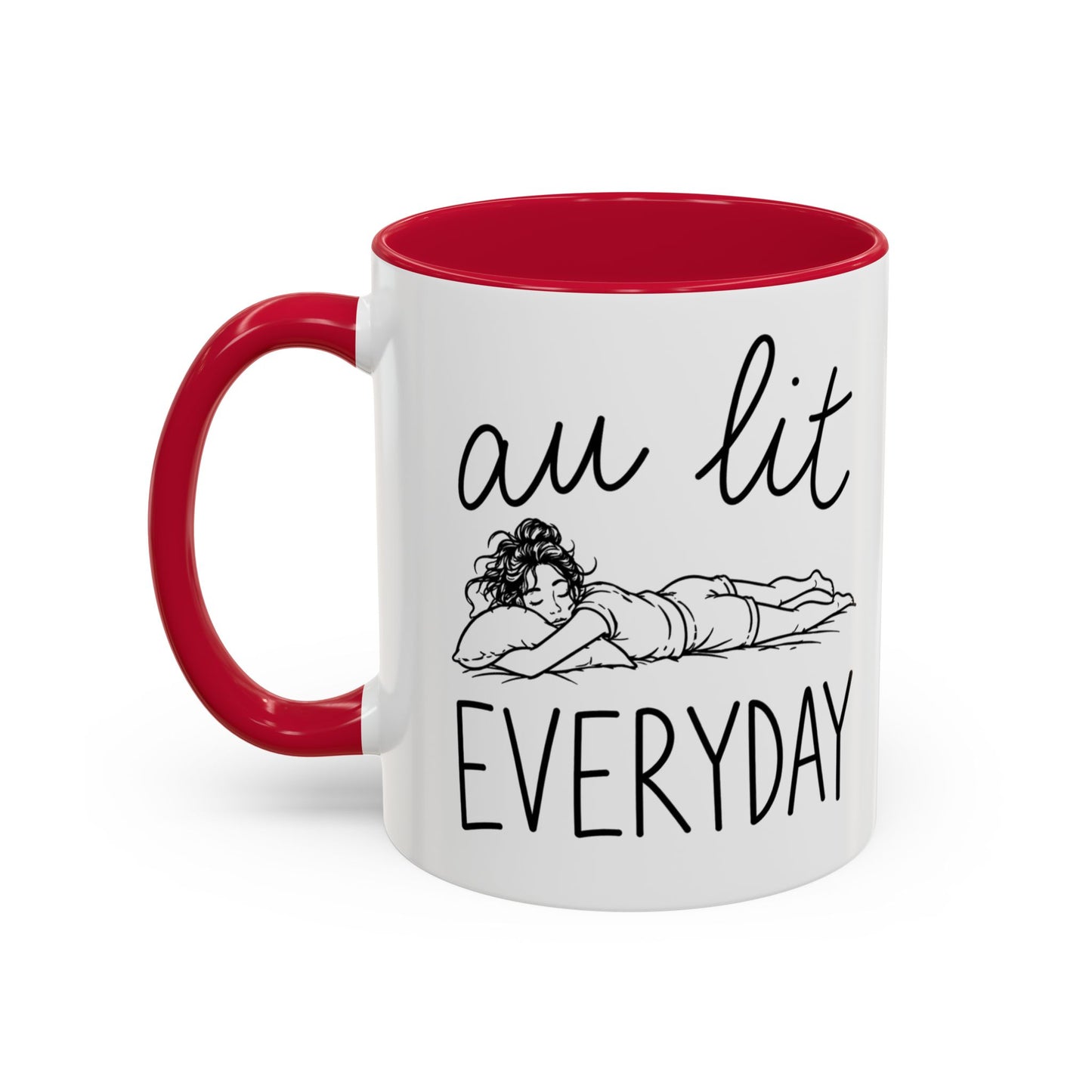 Mug Femme Fatigue et Détente – “Au Lit Everyday” – Tasse Humour Femme Dormir Relax – Cadeau Original Femme – Céramique 325ml Noir Bleu Rouge