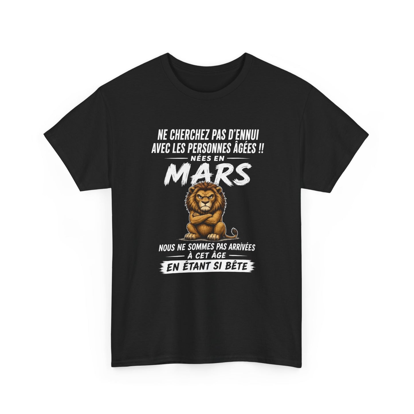 Tee-Shirt Retraité Mars Humour – Cadeau Anniversaire Senior Homme Femme – Lion Drôle Retraite