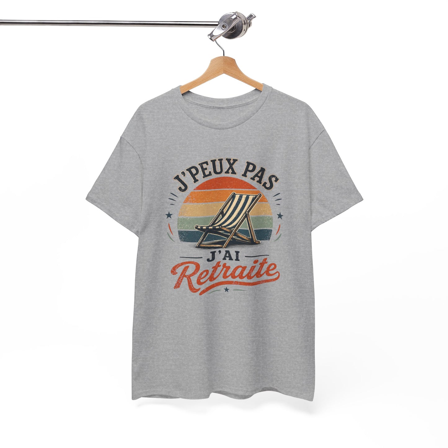 T-Shirt Retraite Humour Homme Femme – J’Peux Pas J’Ai Retraite – Tee Shirt Retraité Vintage Cadeau Départ Retraite Senior Pensionné