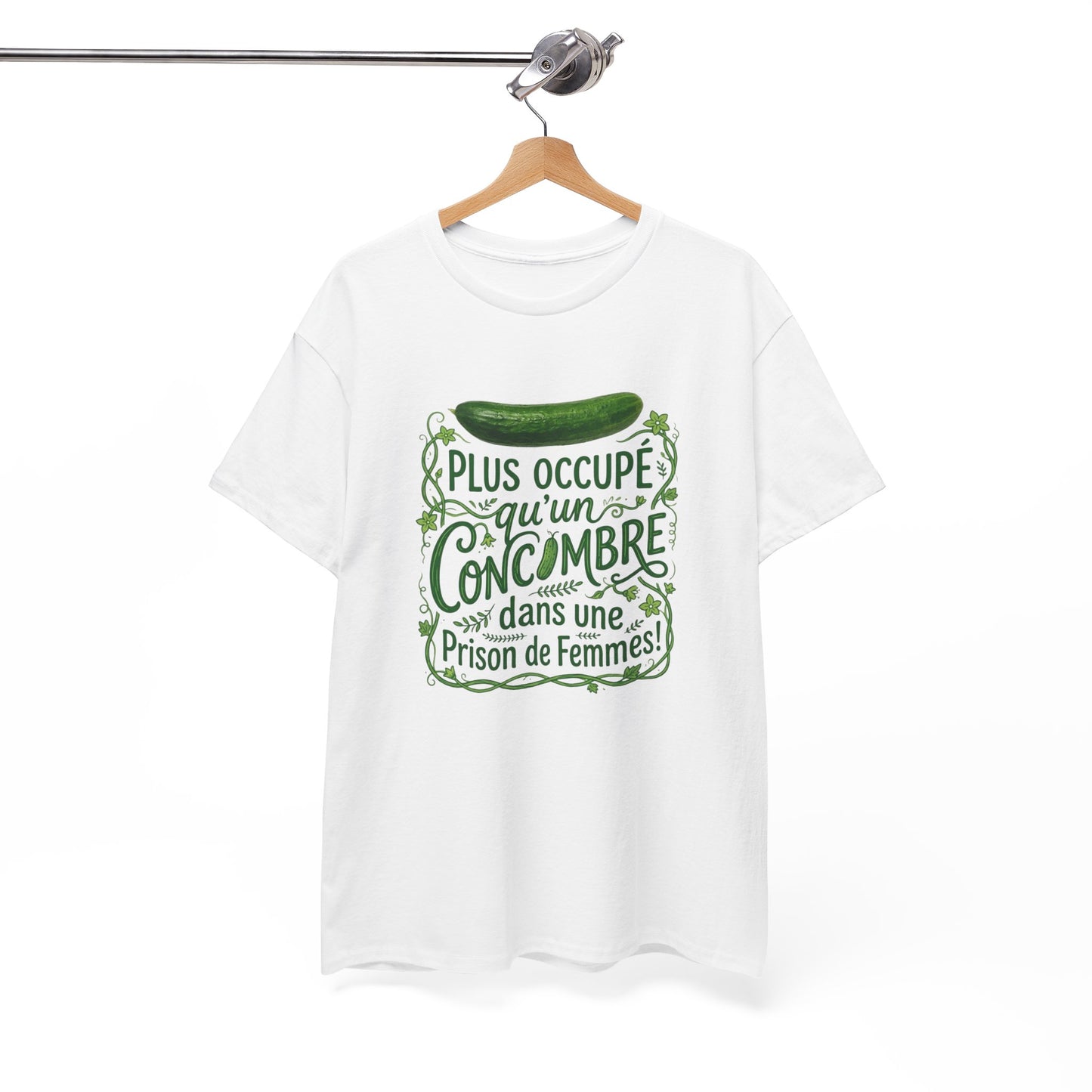 T-Shirt Humour Concombre Phrase Drôle – Tee Shirt Adulte Blague Décalée – Cadeau Humoristique Homme Femme