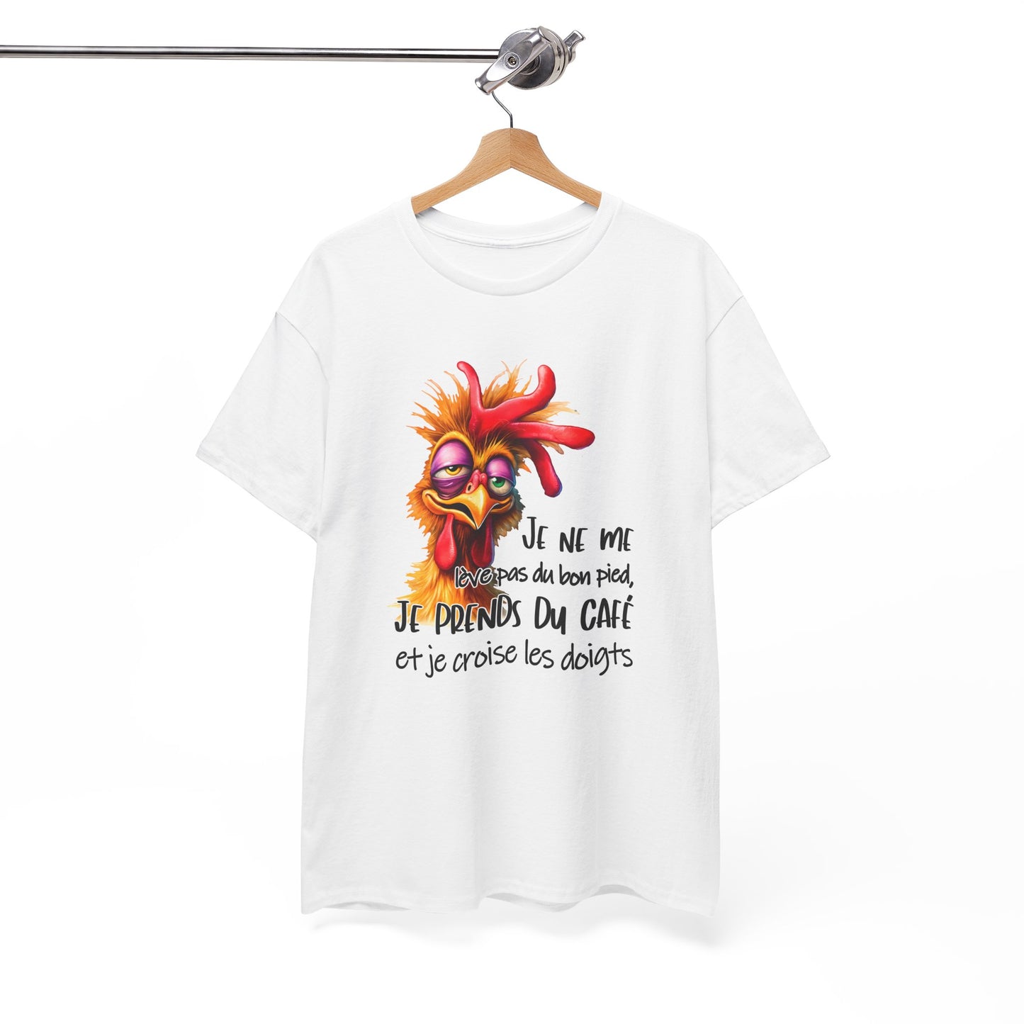 Tee Shirt Je Ne Me Lève Pas Du Bon Pied Je Prends Du Café Et Je Croise Les Doigts – T-Shirt Humour Homme Femme