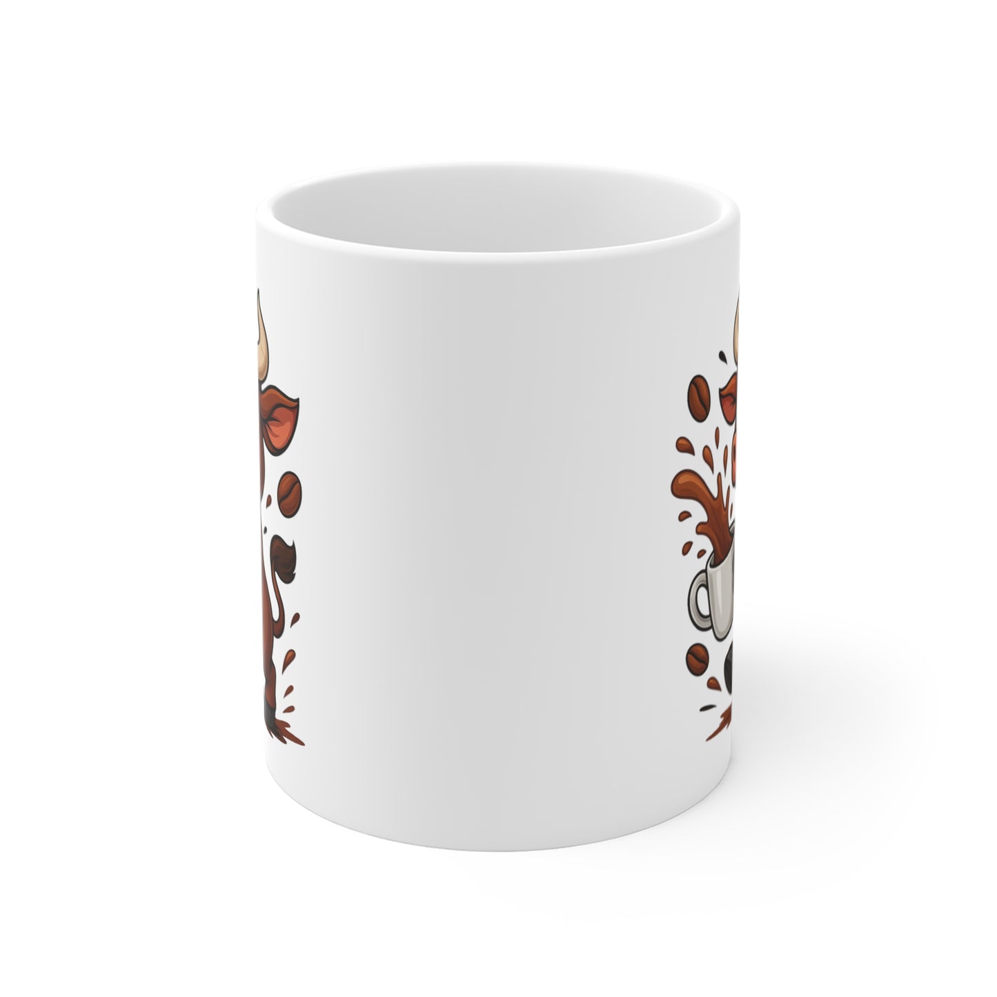 Tasse Taureau Café – Mug Animal Cartoon Rigolo Céramique 325ml – Cadeau Original pour Amateur de Café