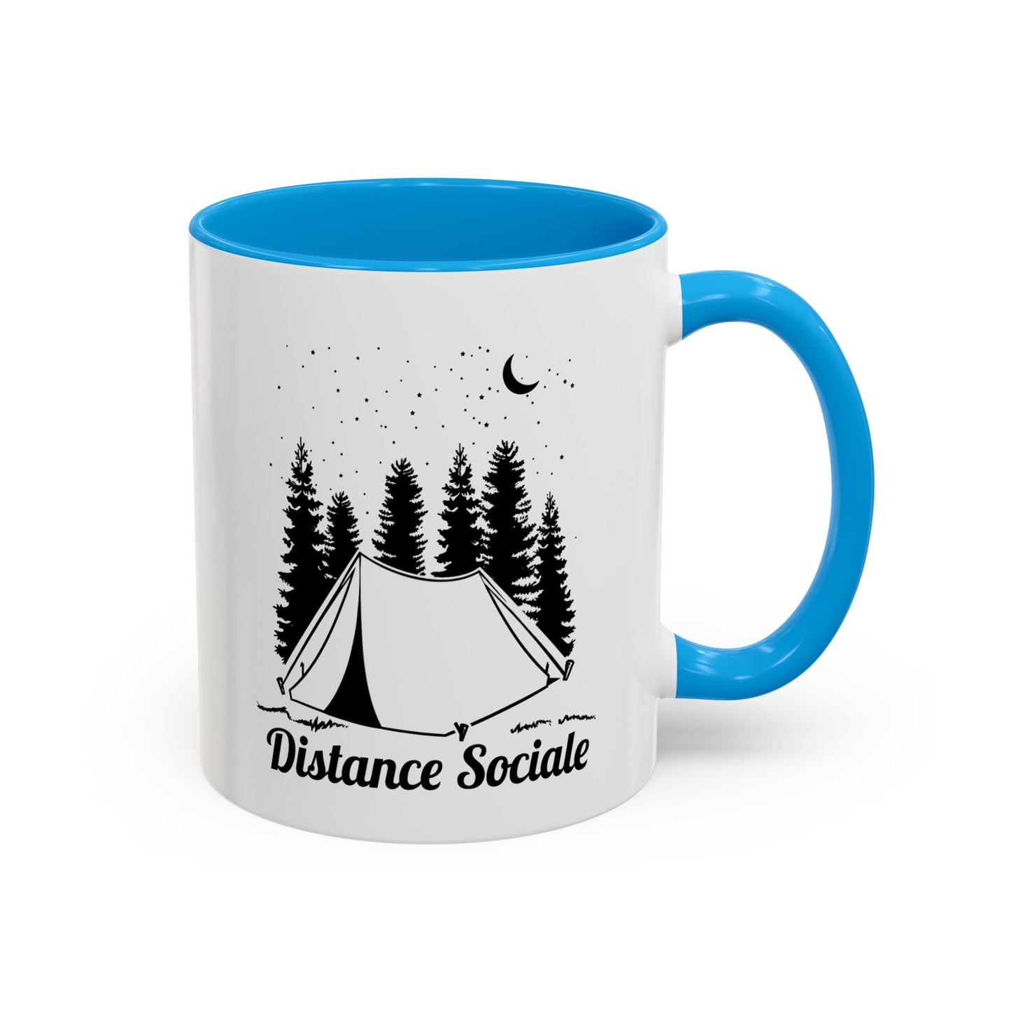 Mug Camping Homme et Femme – Tasse Humour Campeur Nature Forêt – Idée Cadeau Randonnée Bivouac Tente Plein Air Aventurier – 325 ml Noir Bleu Rouge