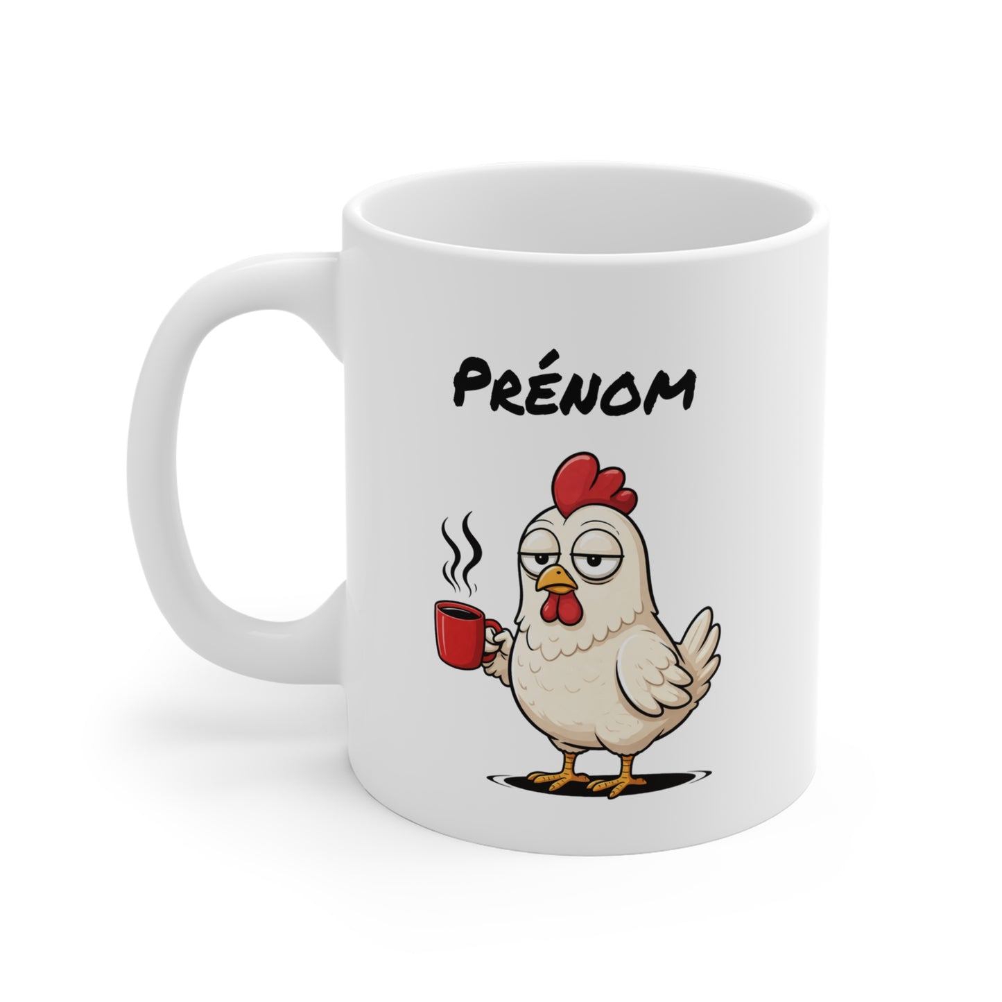 Mug Poule Personnalisable 325ml – Tasse Café Humour Animal Drôle Matin Difficile Cadeau Original Femme