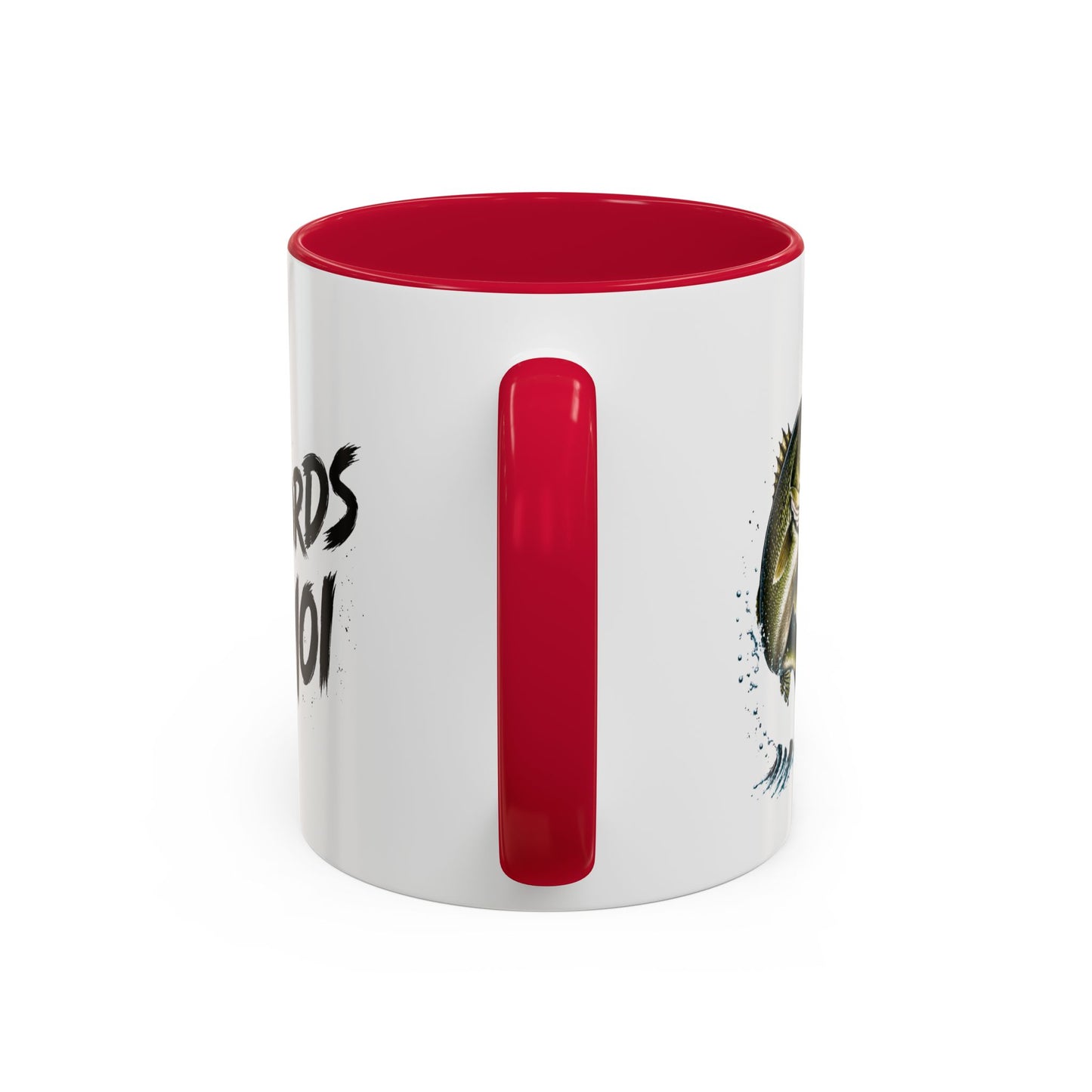 Mug Pêche Humoristique – Tasse Poisson avec Leurre – Cadeau Homme Amateur de Lac, Rivière et Plein Air – 325 ml Noir Bleu Rouge